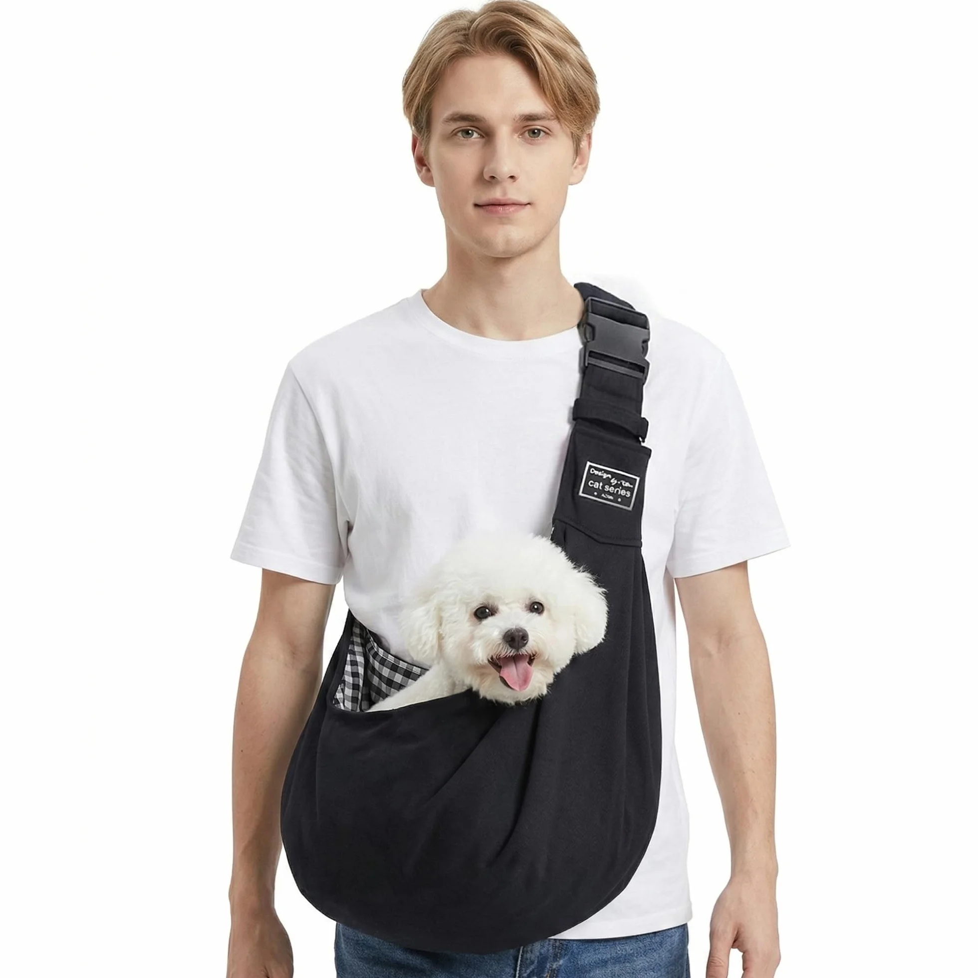 ALLSOPETS Sac de Transport pour Chien et Chat Réglable Noir Charbon