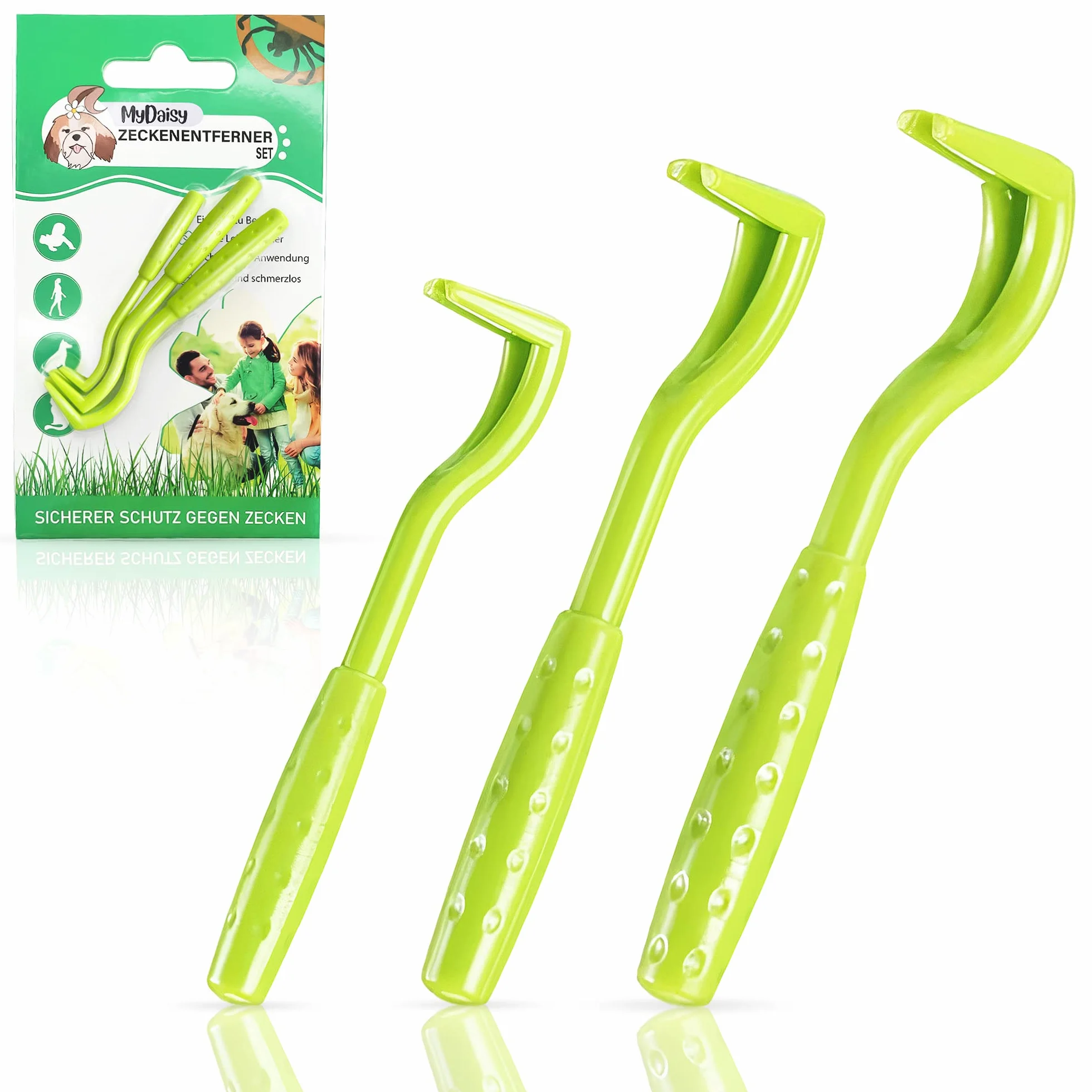 MYDAISY Tire Tique Chien Lot de 3 - Pince à Tiques pour Humain et Animaux