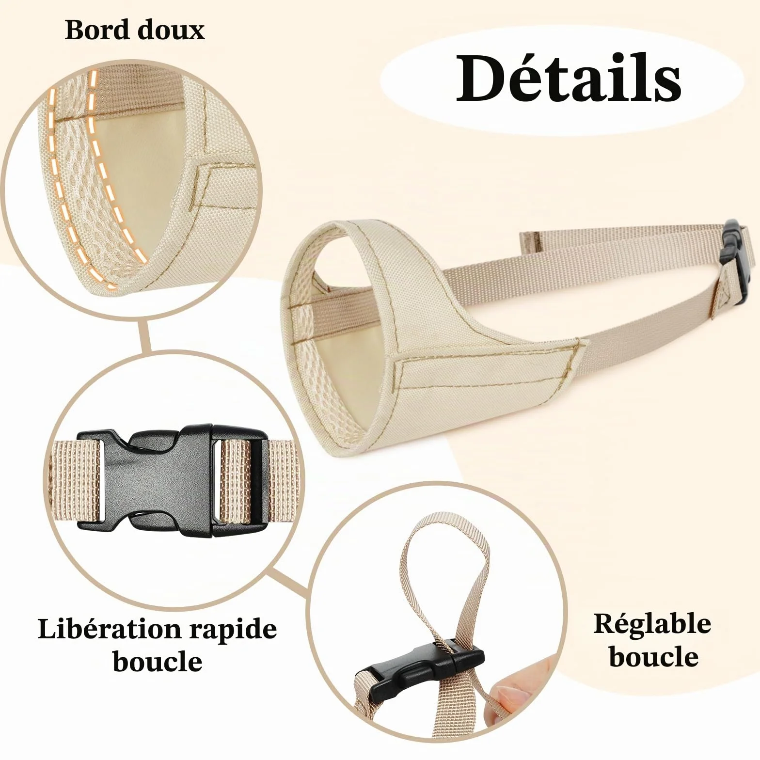 Mayerzon Muselière à museau Court pour Chihuahua, Shih tzu, Boxeur américain, muselière en Tissu Doux pour Le toilettage des visites vétérinaires, empêche Les morsures et Les Combats