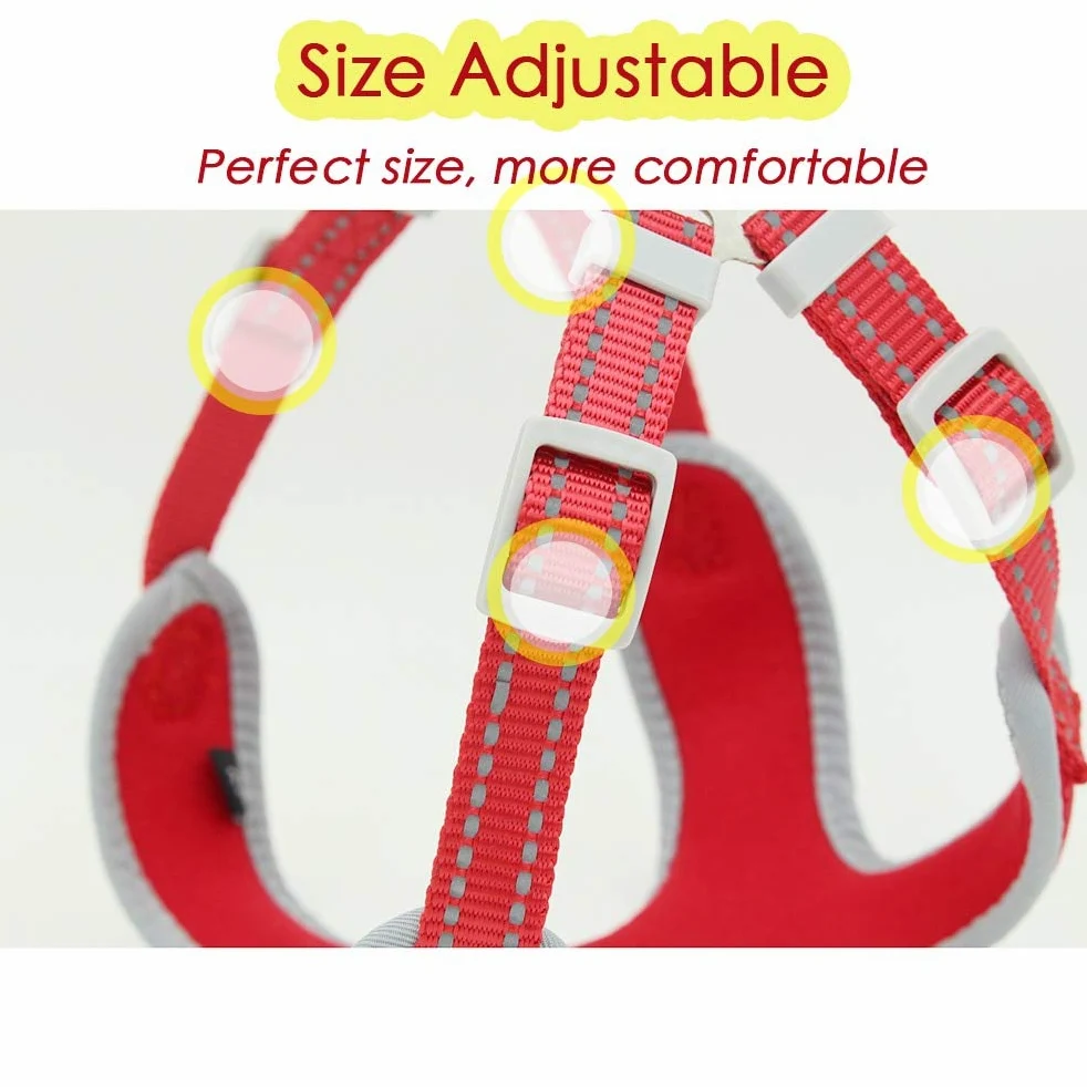 NX Ceinture de sécurité respirante pour chien en été, ceinture de sécurité sans laisse pour chiots de petite/moyenne taille qui se reflète la nuit, fournitures pour animaux de compagnie, L Poitrine 61