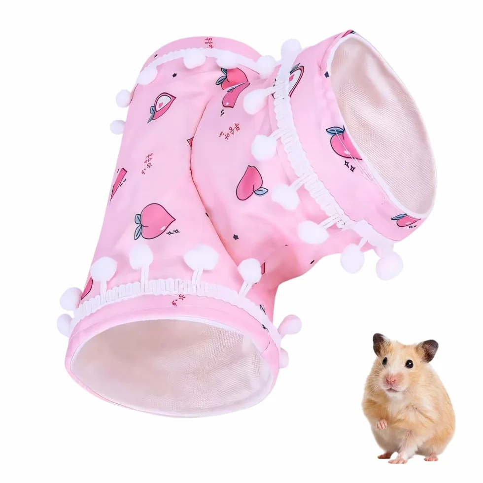 Tunnel a 3 Voies pour Cobayes,Lavable et Pliable,idéal comme Cachette pour Lapins d'Inde,Chinchillas,Hamsters,Lapins,Furets,Rats et Autres Petits Animaux