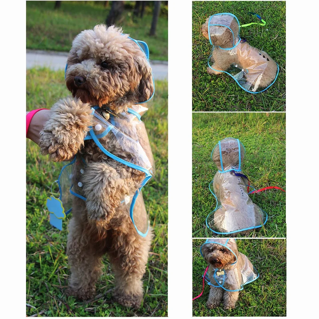 Imperméable pour Chien - Manteau Anti-Pluie Poncho pour Chiens avec Capuche en Nylon Transparent, Réglable et facile à porter, Imperméable et résistant au vent pour Chiens de Petite et Moyenne (XL)