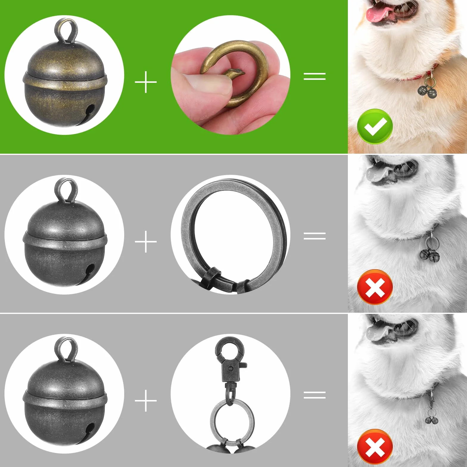 Lot de 2 cloches pour chien et chat collier décoration