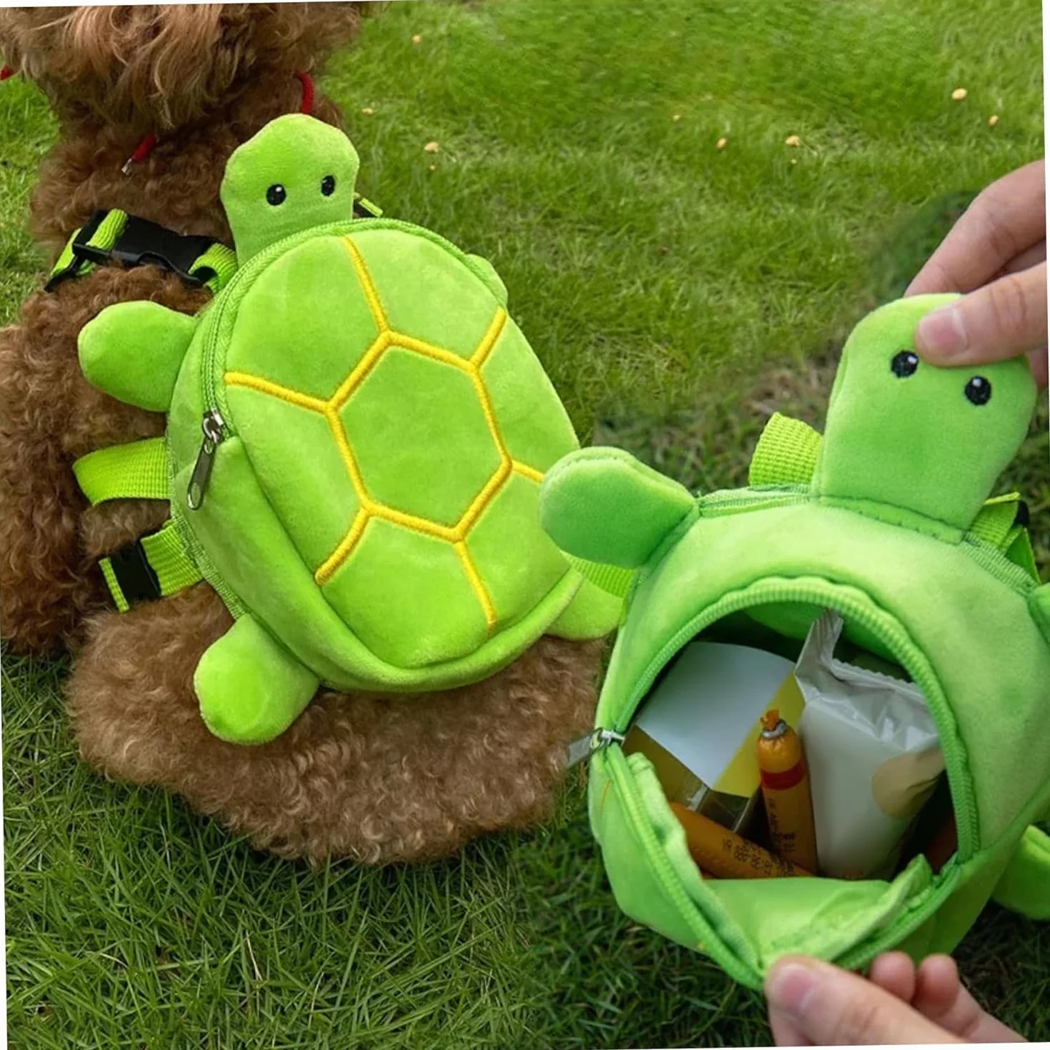 Sac à dos pour chien harnais tortue respirant réglable fermeture éclair 20,3 x 17,8 cm