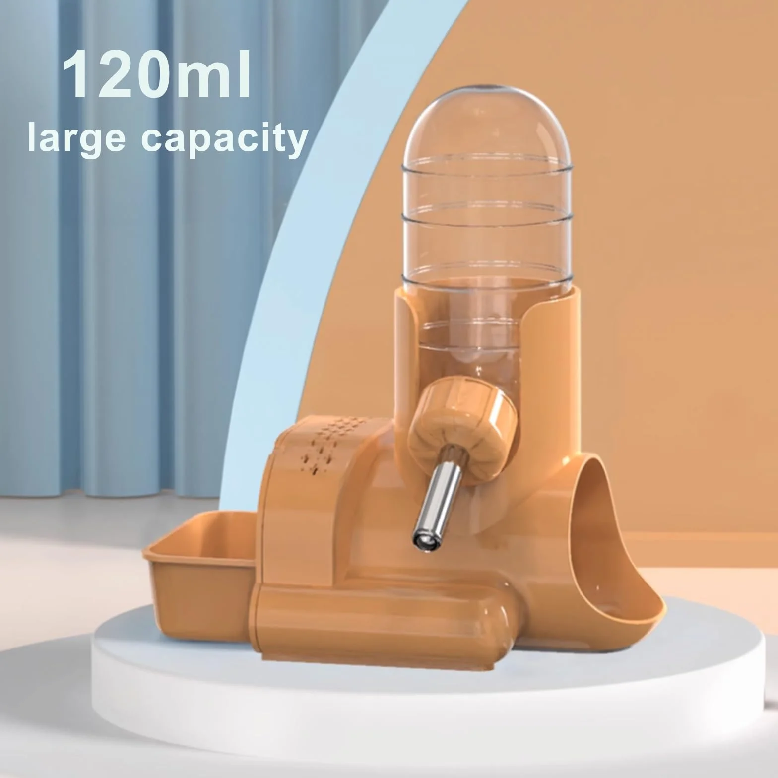 Abreuvoir pour Hamsters Suspendu avec Support Petite Bouteille d'Eau Orange