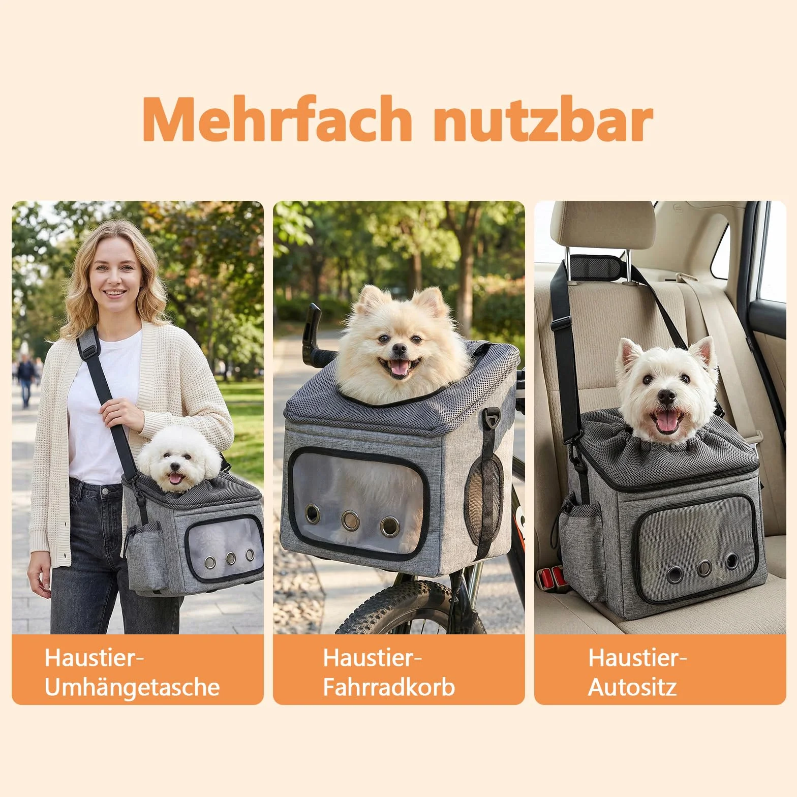 Ownpets Panier de vélo pour chien Sac de transport pour animal de compagnie L