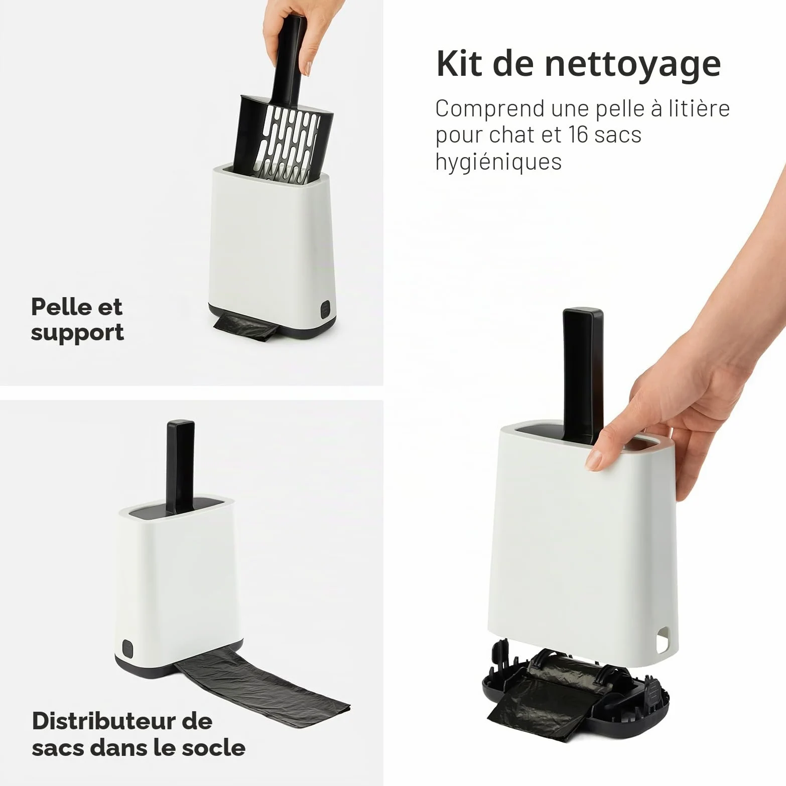 Rotho MyPet Bea Protect Bac litiere pour Chat 51 cm avec Couvercle Gris | Bac a litiere pour chat fermé, maison de toilette chat, porte battante à aimant, filtre à charbon actif, pare-éclaboussures