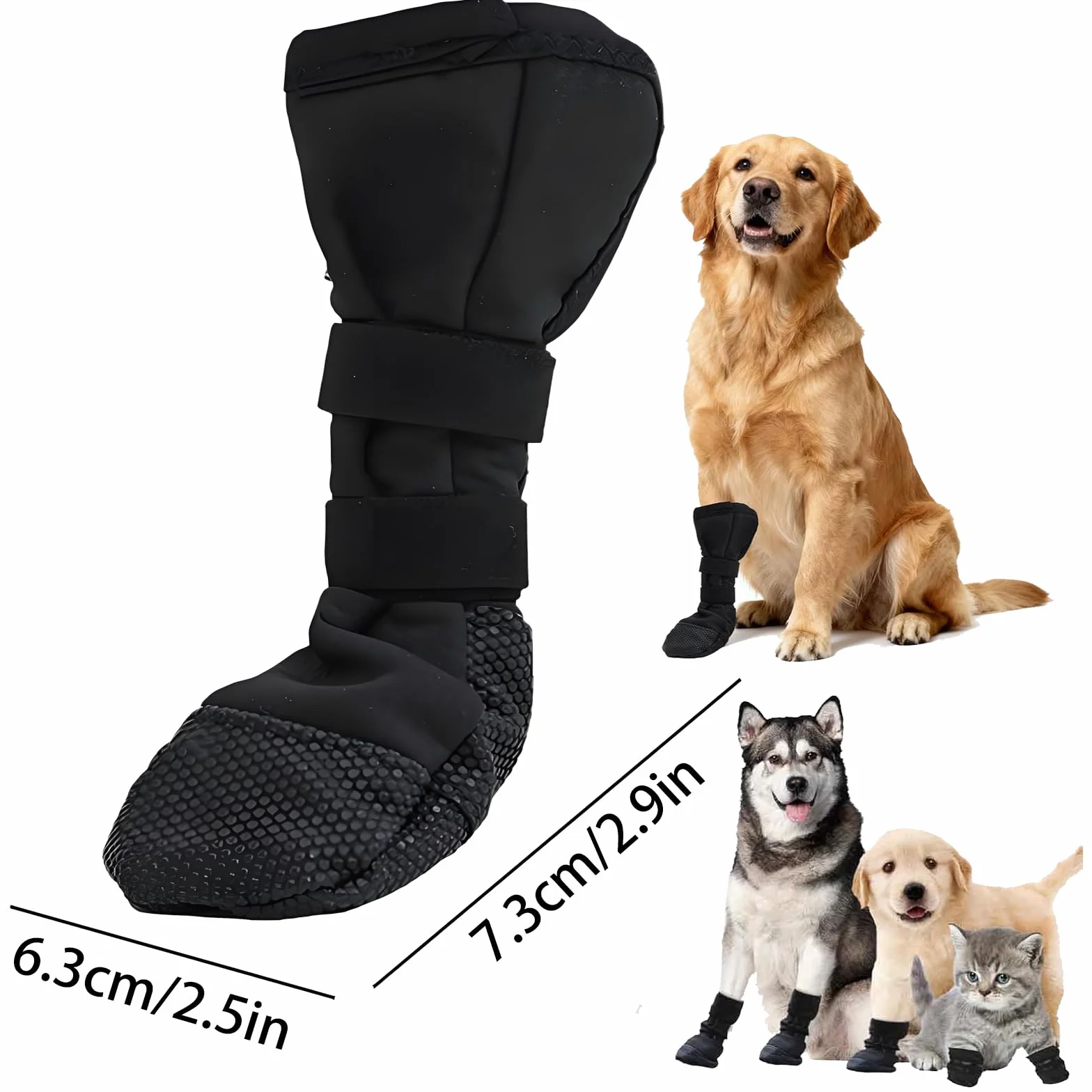 Chaussures pour Chien Imperméables Antidérapantes Bottes de Protection Pattes Léchage Plaies