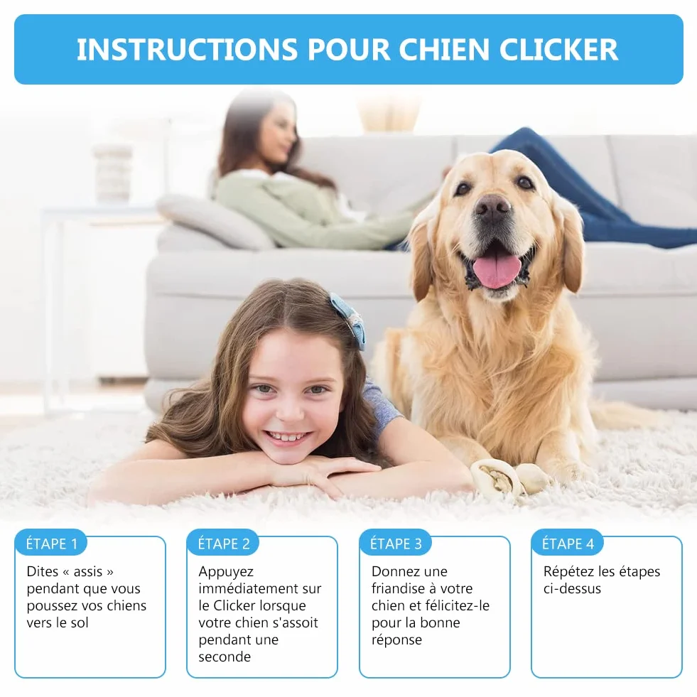 Clickers pour Chien,Clicker Training,Clicker Professionnel pour Doigt avec Bracelet Spirale,Entraînement Dressage pour Chiens Chats,Dressage pour Chien d'entraînement,Training Bouton Cliqueur,2PCS