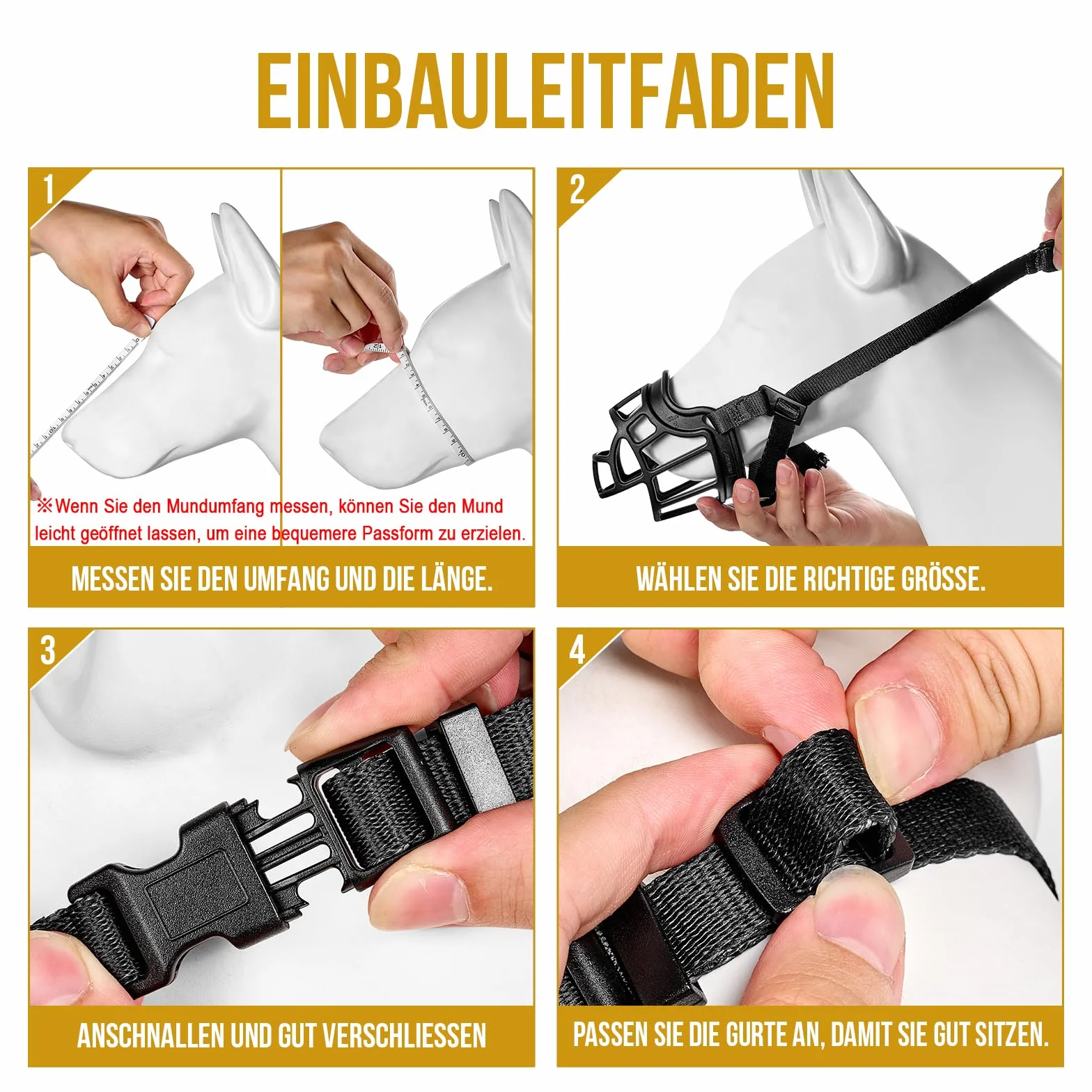 OneTigris Muselière souple pour chiens en caoutchouc résistant avec sangle réglable Convient pour les chiens de moyenne et grande taille Prévention des aboiements et morsures - Taille XL (5)