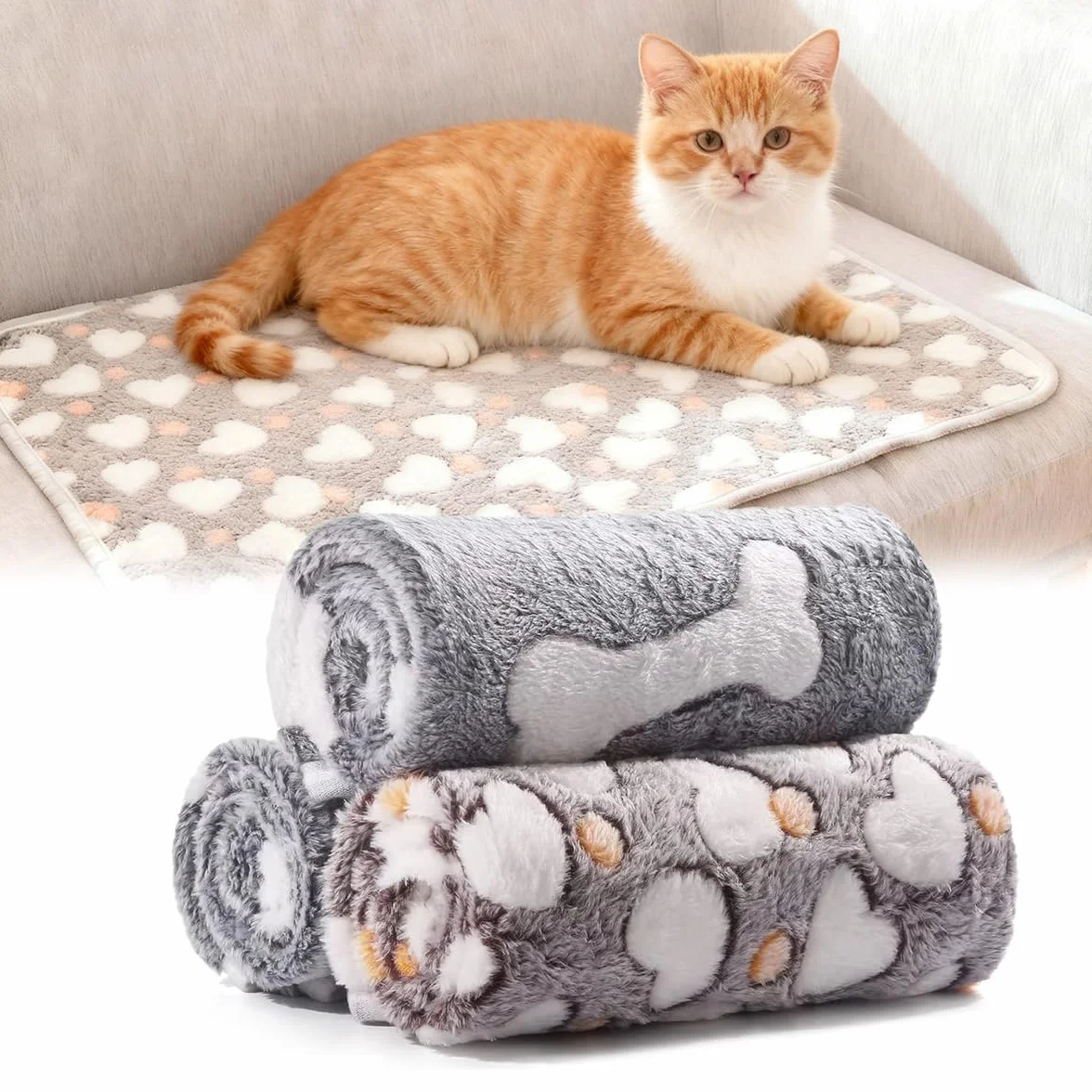 Couverture pour Chien Chat 40x60 cm Plaid Polaire Flanelle Lavable Pelucheuse