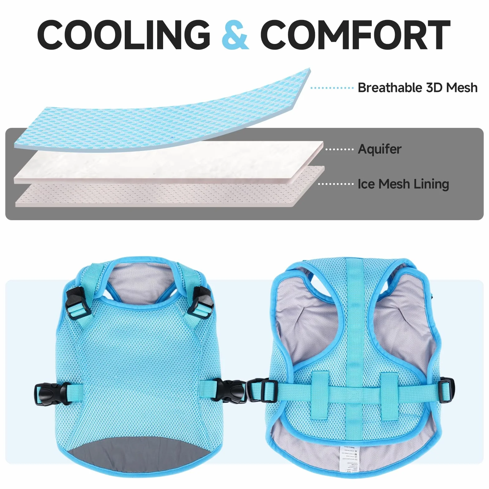 Veste rafraîchissante pour chiens XL - Gilet frais respirant par évaporation avec bandes réfléchissantes