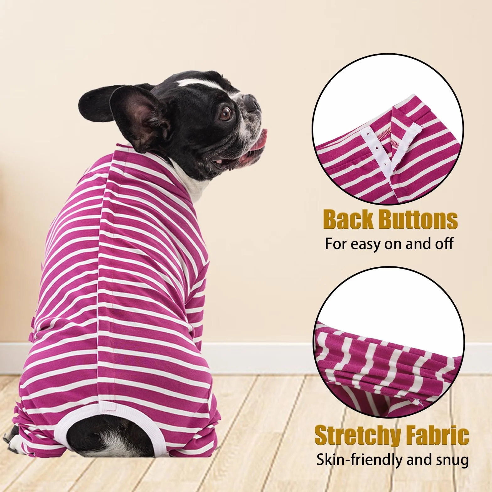 Pyjama Anti-fuite pour Chien à Manches Longues - Protection des Plaies Après Opération - Corps Chirurgical pour Chiot et Castration