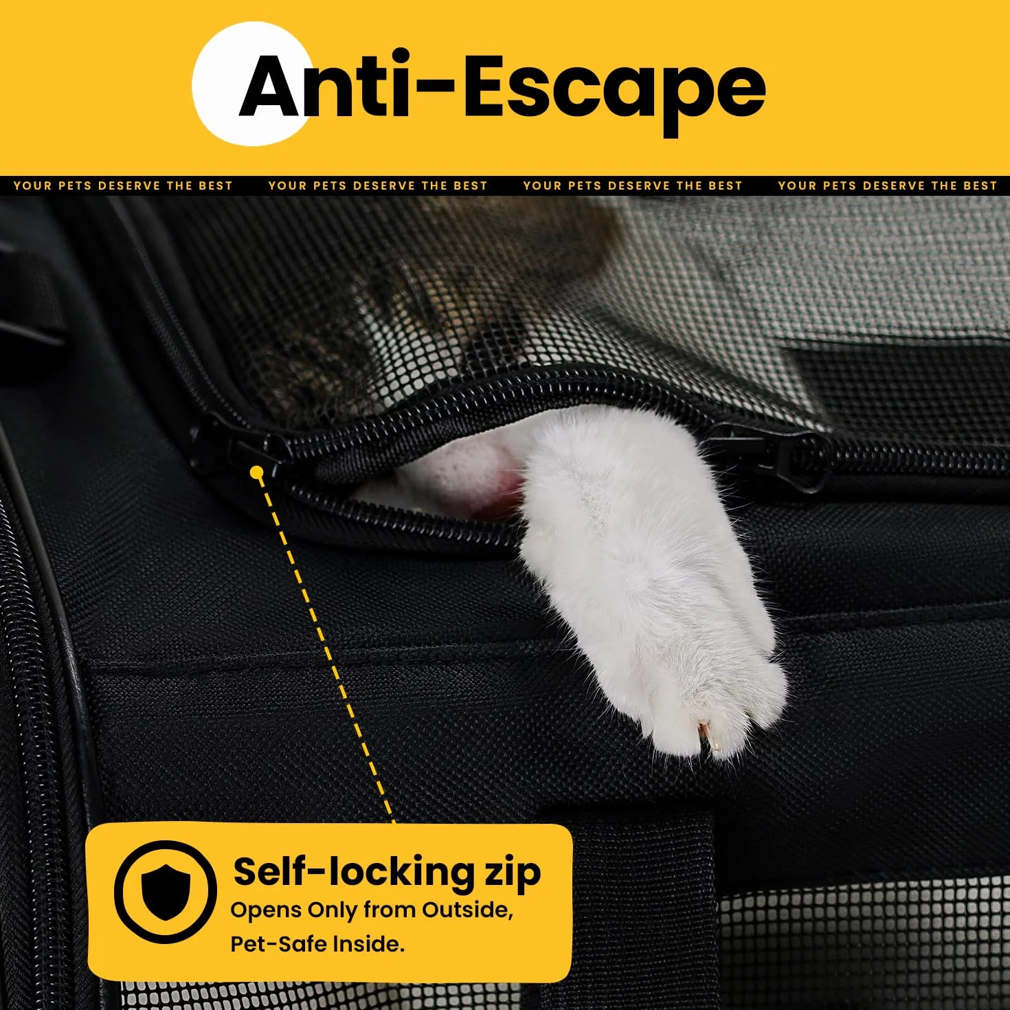 Sac Transport Chat Voyage Approuvé Compagnies Aériennes pour Chien Chat Chiot Jusqu'à 6 Kg Pliable Noir