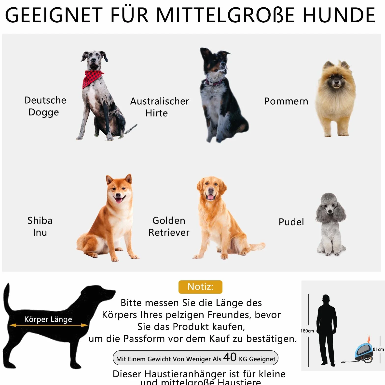 Remorque Velo Chien Transport pour Petits et Moyens Chiens Moins de 40 kg