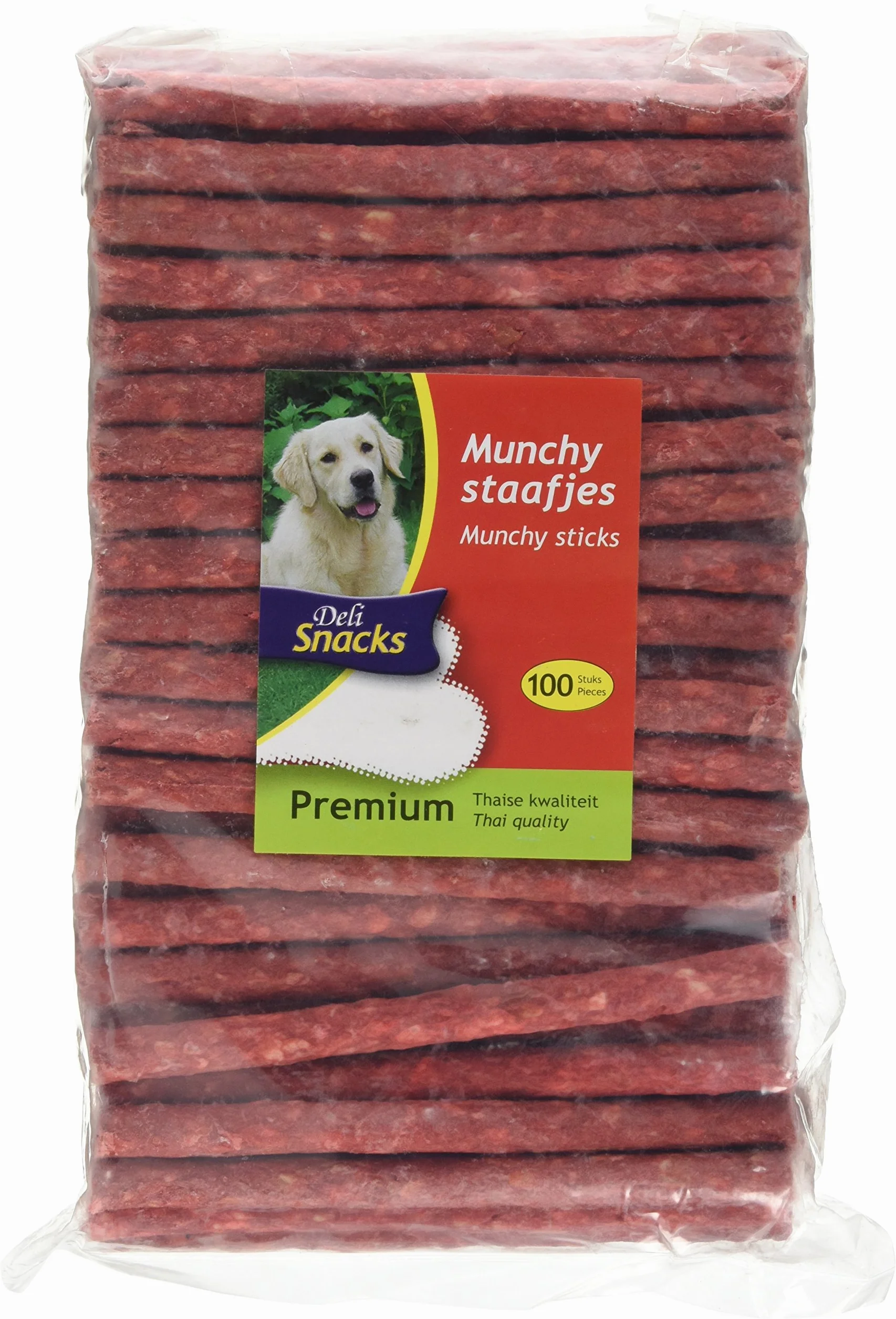 Delisnacks Thaï Munchy Lot de 100 bâtonnets 9/10 mm Rouge