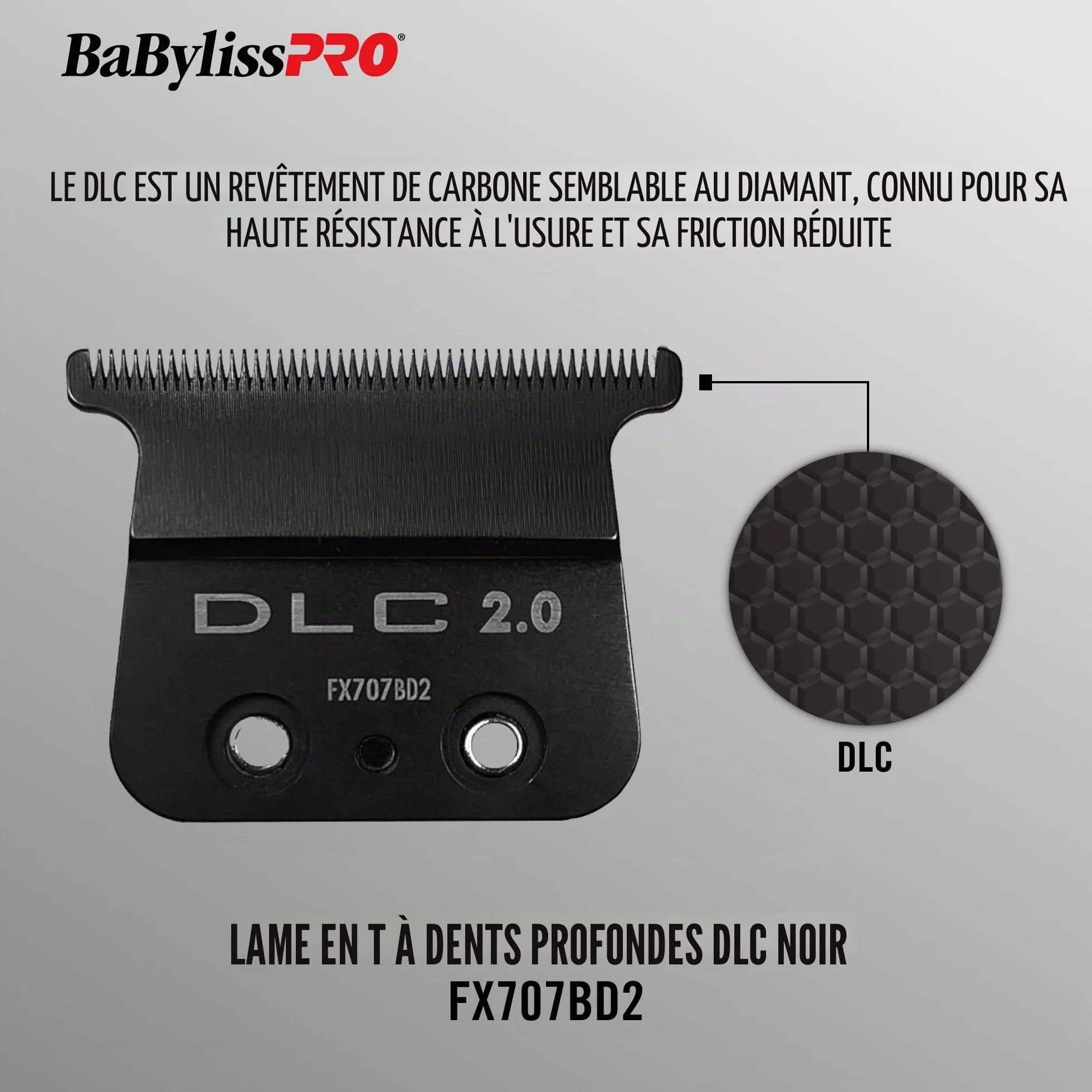 BaBylissPRO FX707BD2 DLC 2.0 Lame en T à dents profondes 1 carat