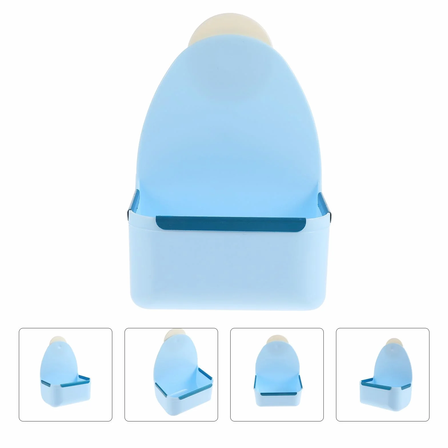 Gamelle Suspendue pour Petits Animaux Bol Alimentaire Anti-Renversement en Plastique Bleu Compatible Lapins Cochons D’Inde et Hamsters