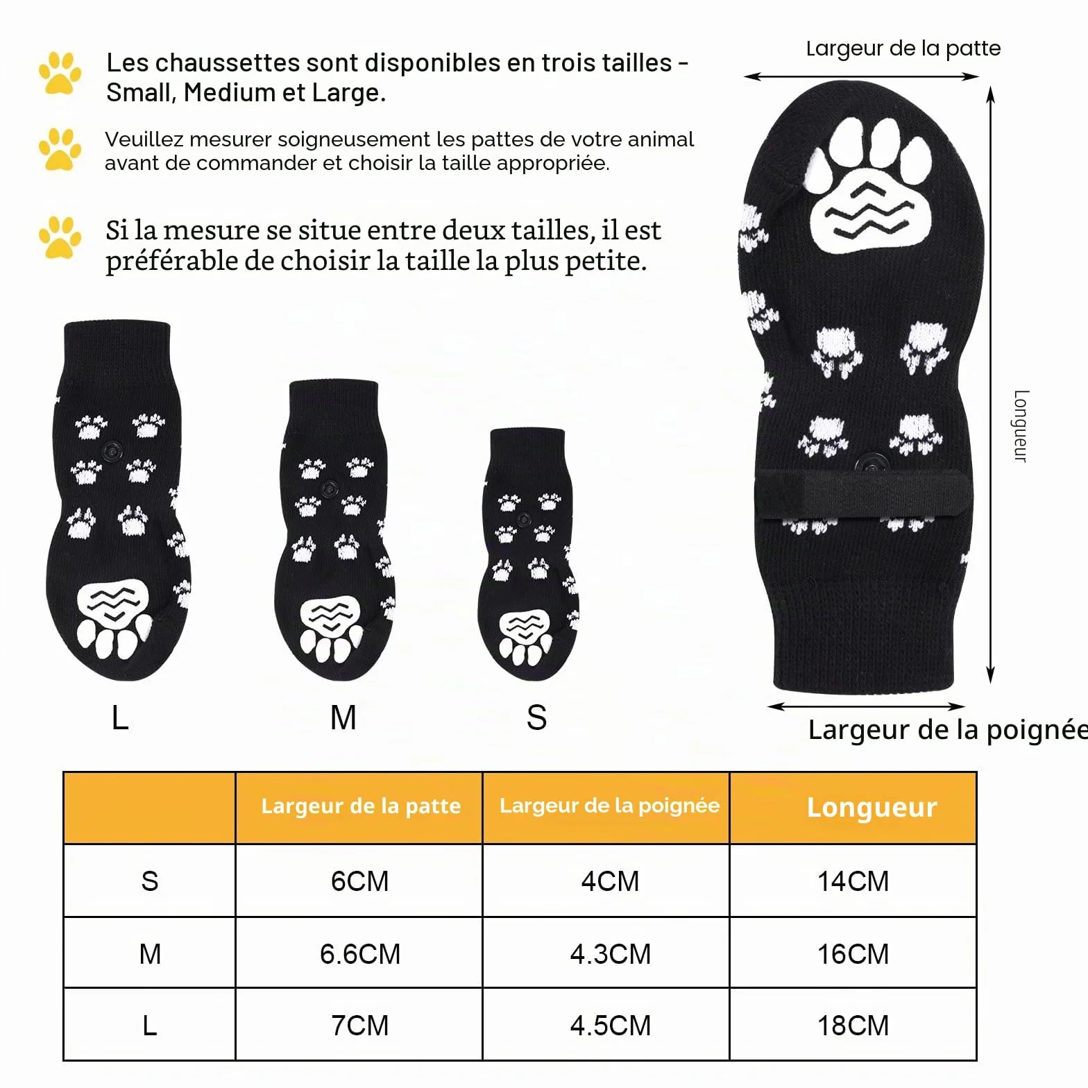 AUAUY Chaussettes Anti-Dérapantes Chien Chat Protège Pattes Sols Intérieurs Bandes Fixation Réglables Petits Moyens Chiens Chats S
