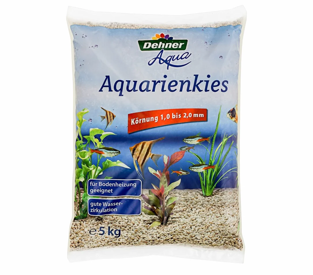 Dehner Aqua Gravier pour Aquarium Grains 1-2 mm Blanc 3 x 5 kg