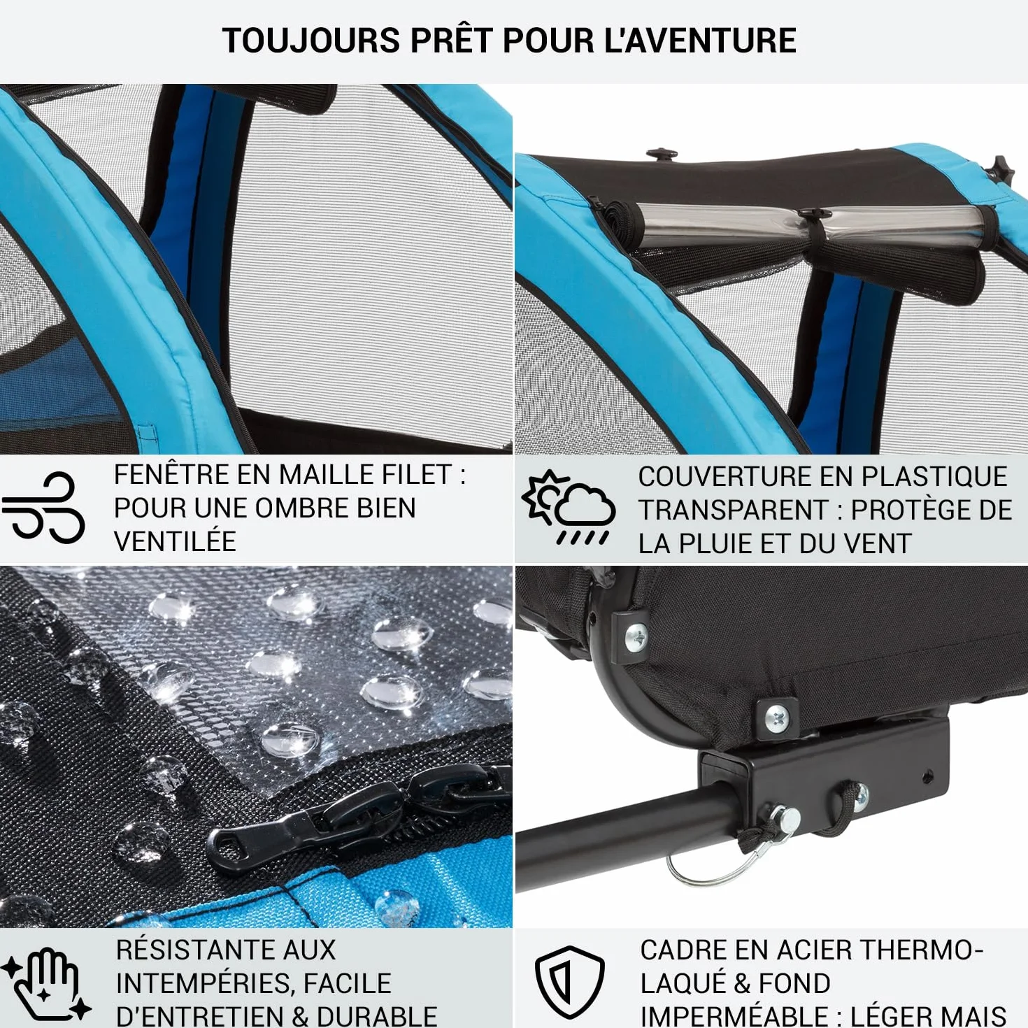 Klarfit Husky remorque à vélo pour Chien