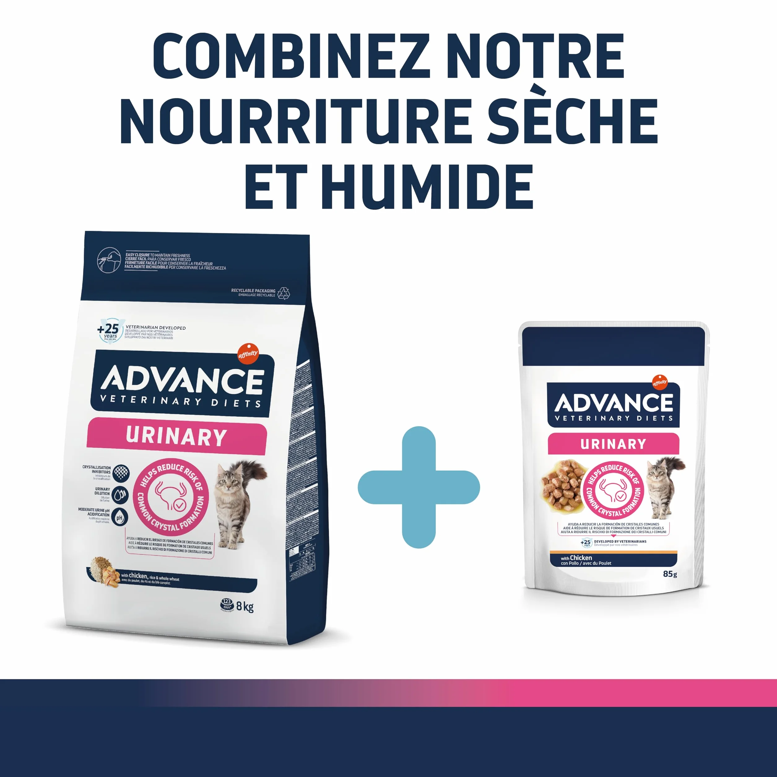 Advance Veterinary Diets Urinary - Croquettes pour Chats pour la Protection de l'appareil urinaire - 3kg