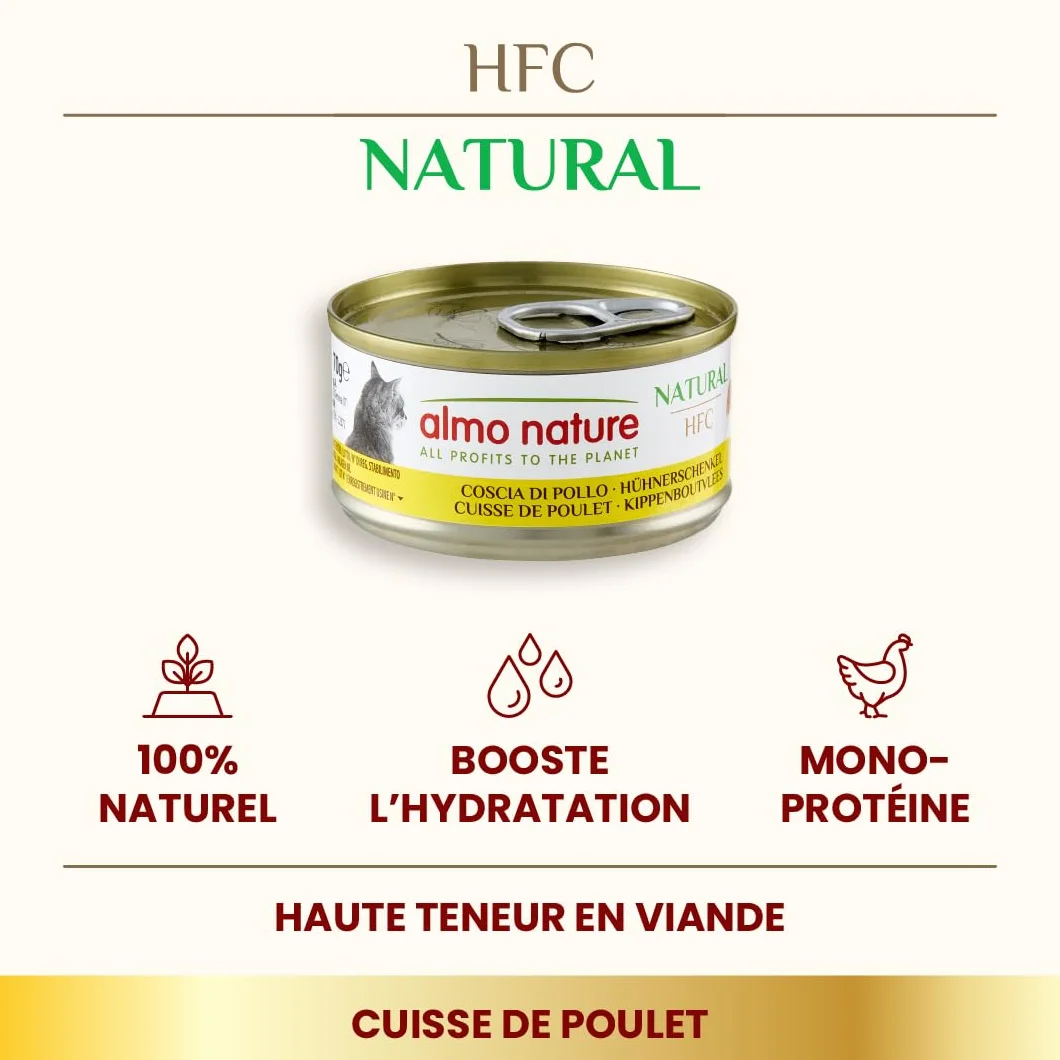 almo nature HFC Natural Aliments Humides pour Chats Poulet 70g Lot de 6