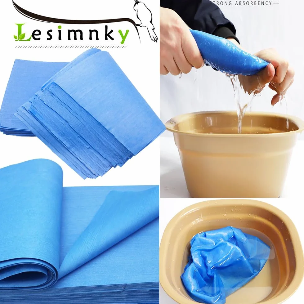 Lot de 120 doublures jetables en papier non tissé pour cage à oiseaux 27,9 x 43,2 cm absorbantes bleu