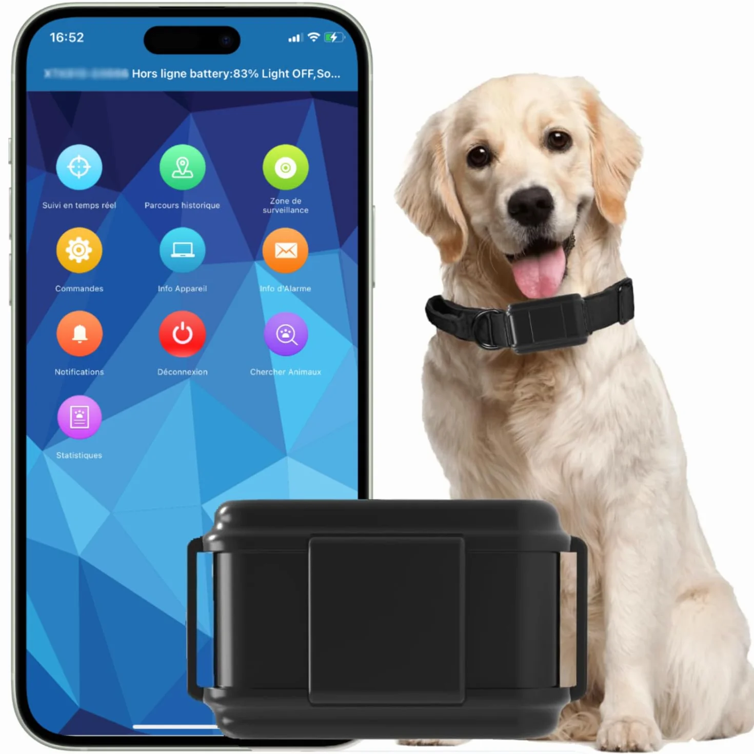 Collier GPS 4G TK919 Pro pour Chien Traceur Anti-Fugue Étanche Moniteur d'Activité