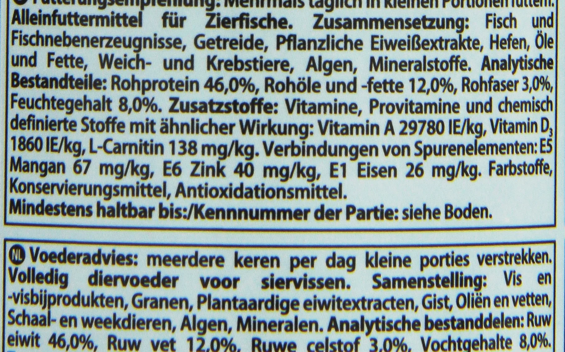 TETRA 196810 Fish feed menu Nourriture pour poissons 250ml
