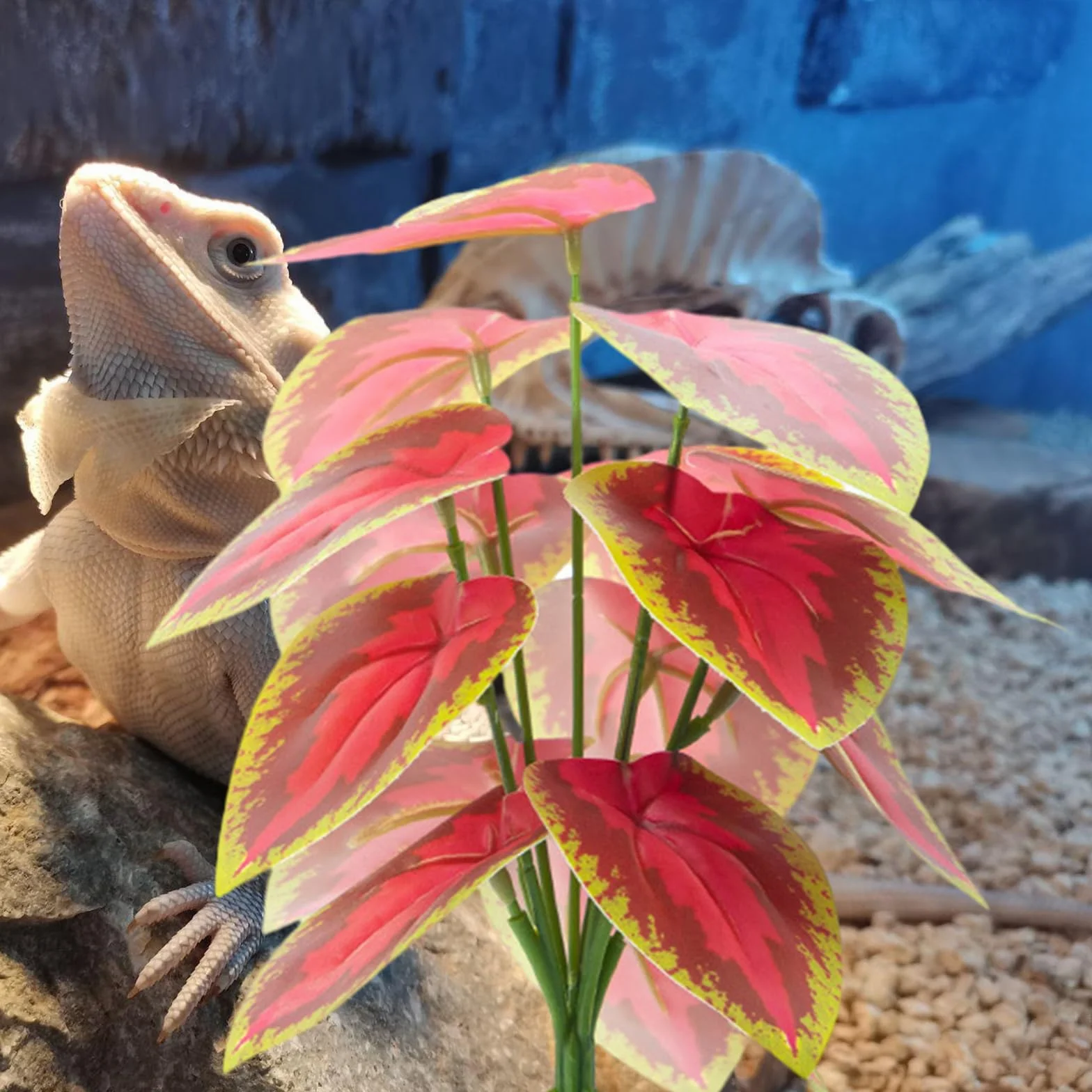 Plante pour reptiles - Plante flexible - Terrarium - Jungle Habita - Pour lézards et serpents - Décoration fausse plante