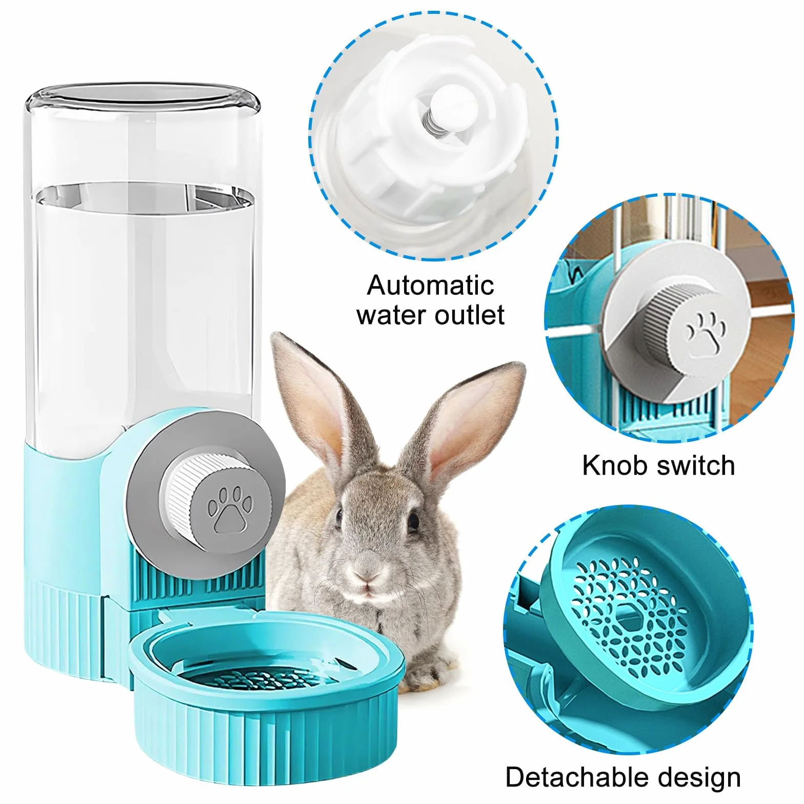 Abreuvoir Distributeur Automatique Nourriture Suspendre Mangeoire Eau Chat Lapin