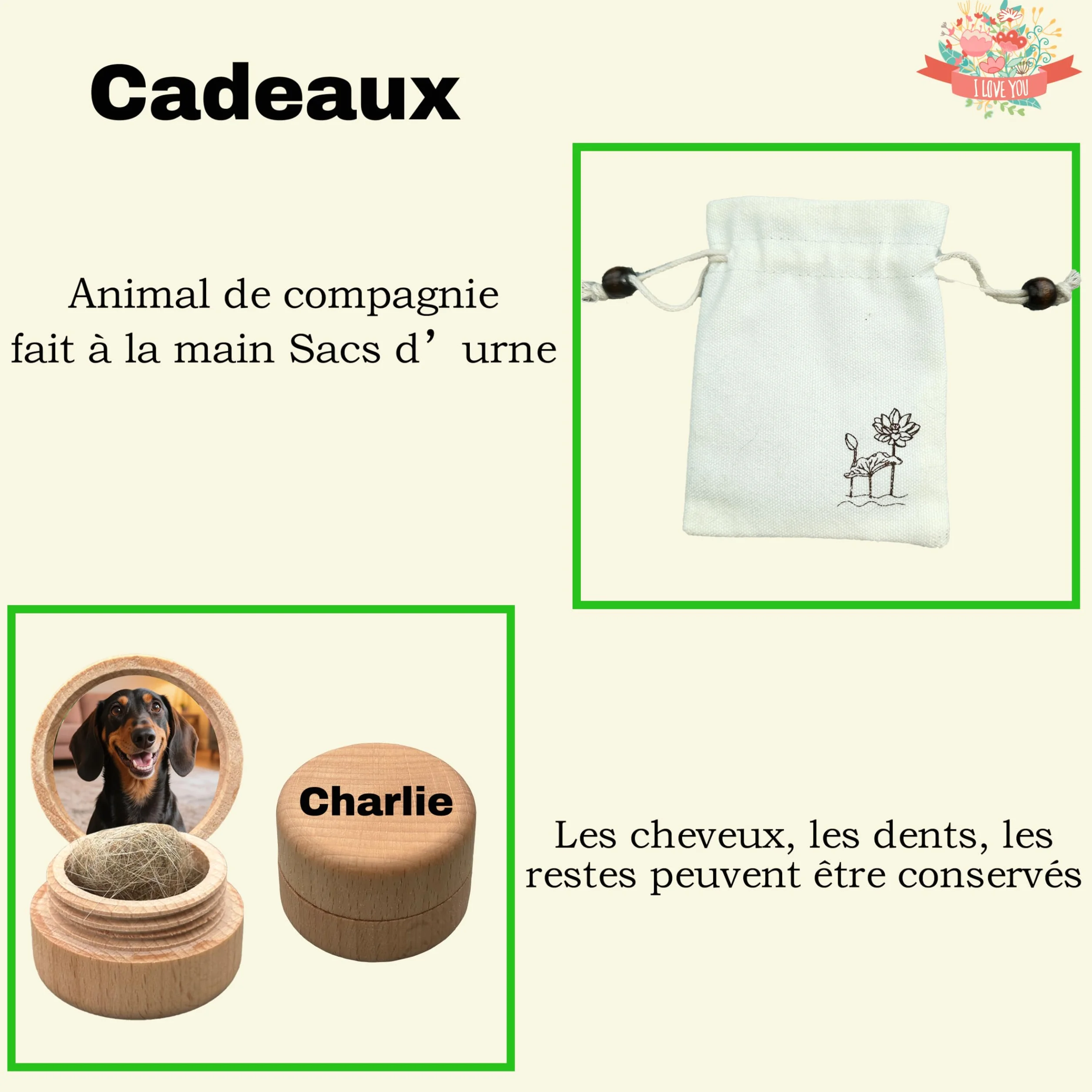 Urne personnalisée pour animaux de compagnie en céramique, cendres chien chat, grande taille ≤ 50 kg