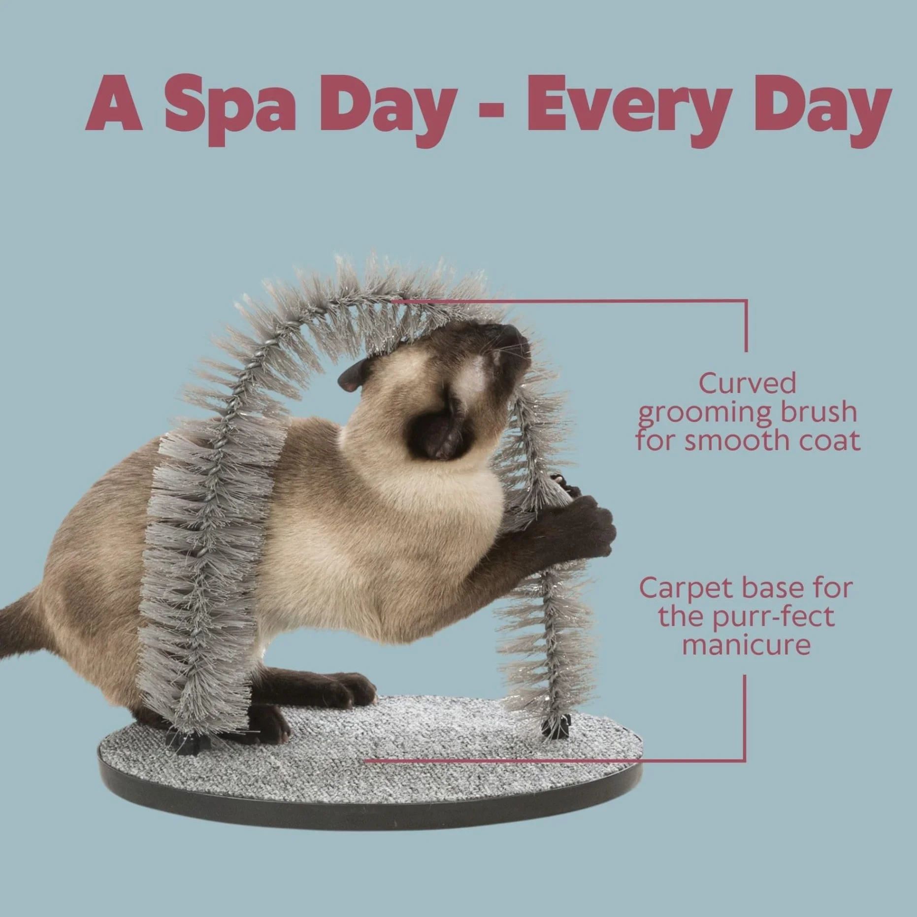Trixie Jeu Chat Arc Massage Soin Poil 36 x 33 cm Gris