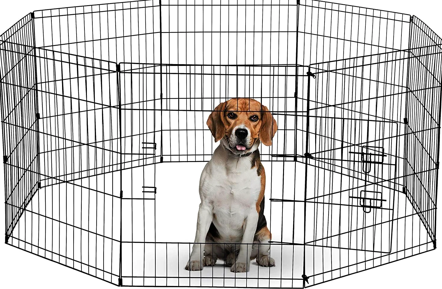 UNDERDOG Parc Pliable à 8 Panneaux pour Chiens/Chiots/Chats et Lapins - Idéal pour Une Utilisation en intérieur/extérieur - 76 cm - Noir