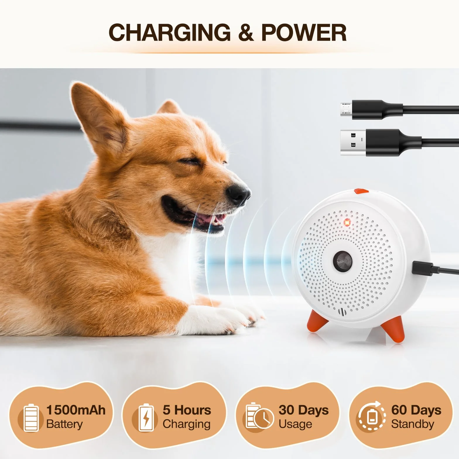 Anti Aboiement Chien Ultrason Automatique Boitier Rechargeable étanche 33ft