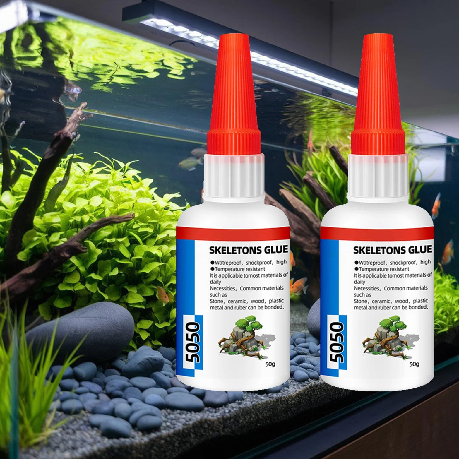 Colle Aquarium Ultra Fluide pour Corail Pierre Bois 2pc 50g