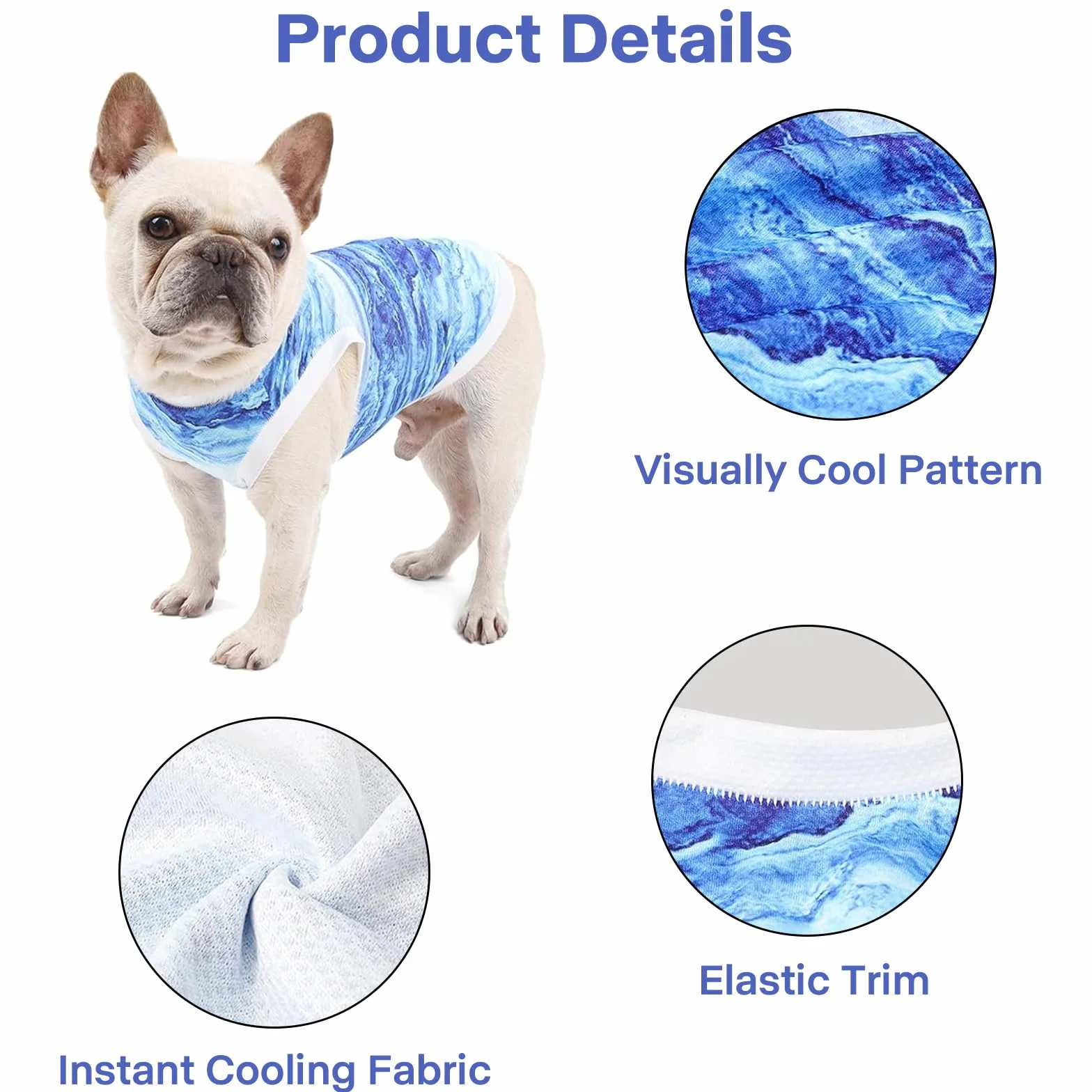 Gilet Rafraîchissant pour Chien, Veste de Refroidissement Respirante Bleu L