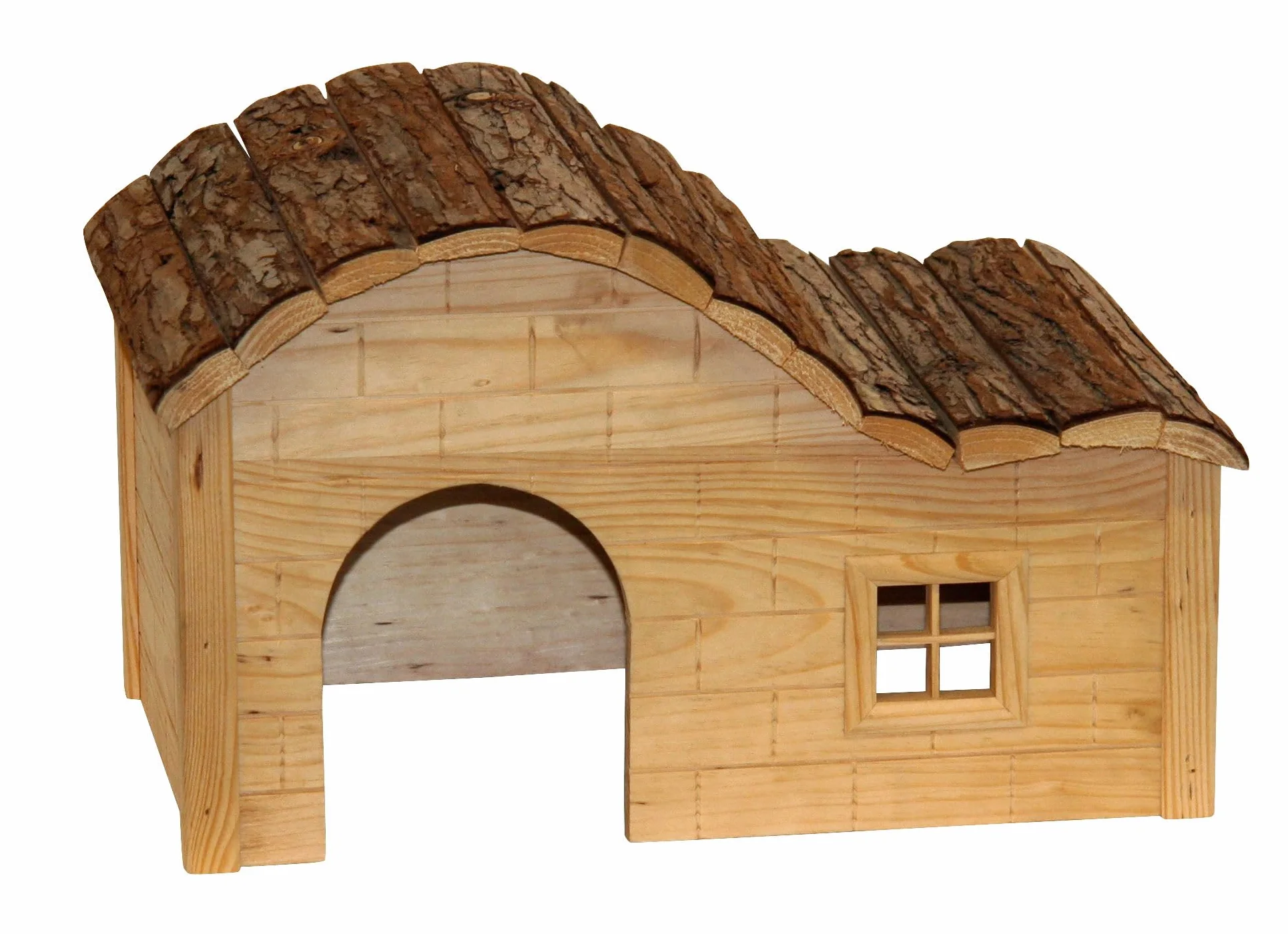 Kerbl Maison pour Rongeurs avec Toit Galbé Nature 30x20x20 cm