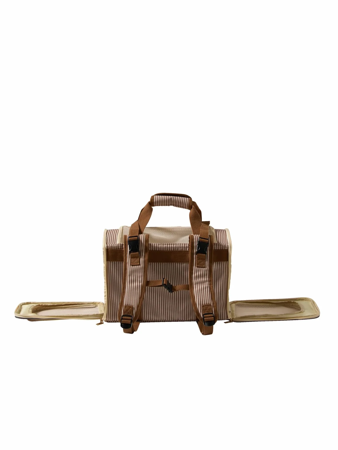 VERTBAUDET Sac à Dos Transport Animal rayé Beige