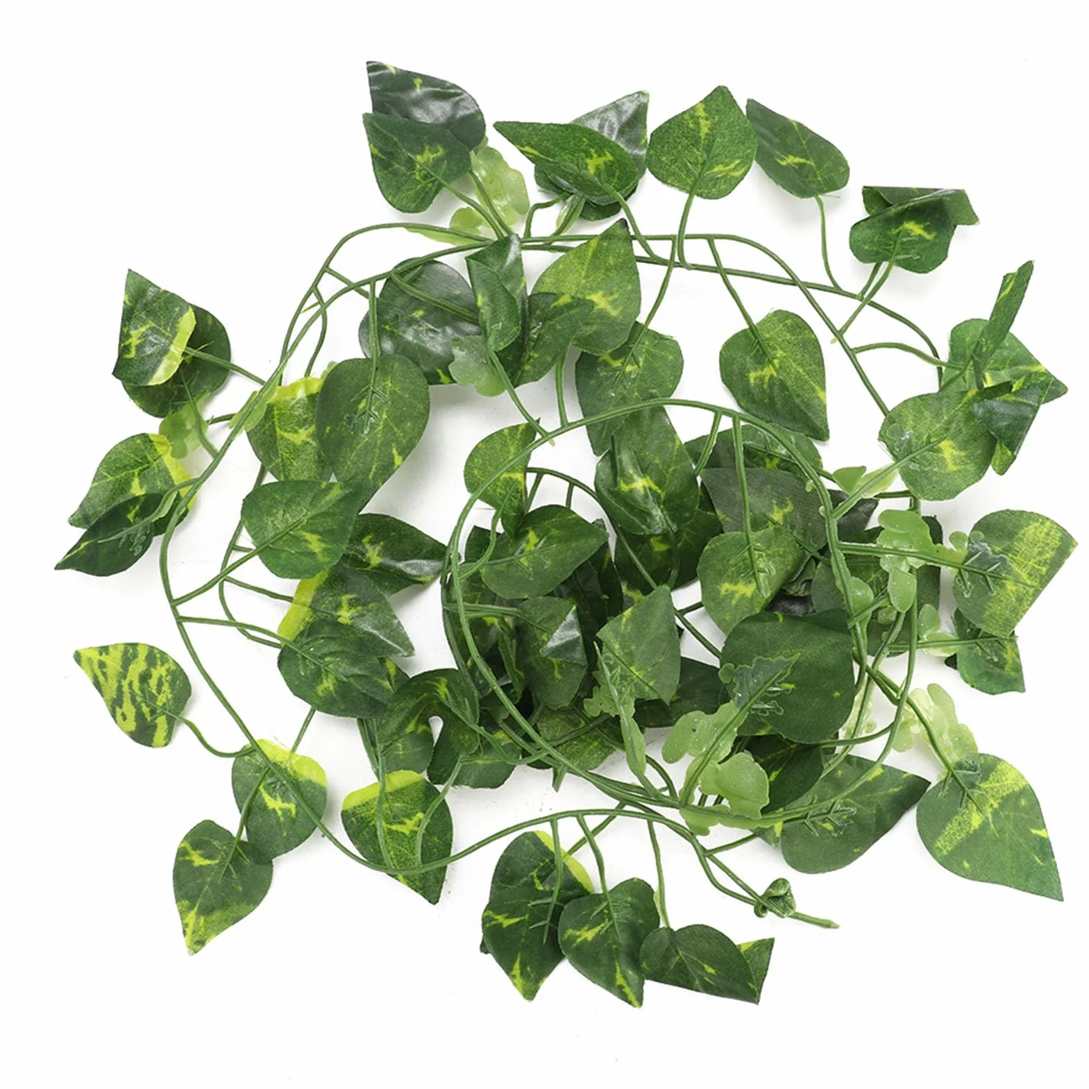 6.89ft Reptiles Artificielle Vigne en Plastique Faux Feuilles Suspendues Vert Simulation Plante Flexible Jungle Vines Grimpeur pour Reptiles Lézard Caméléon Habitat Décor(#1)