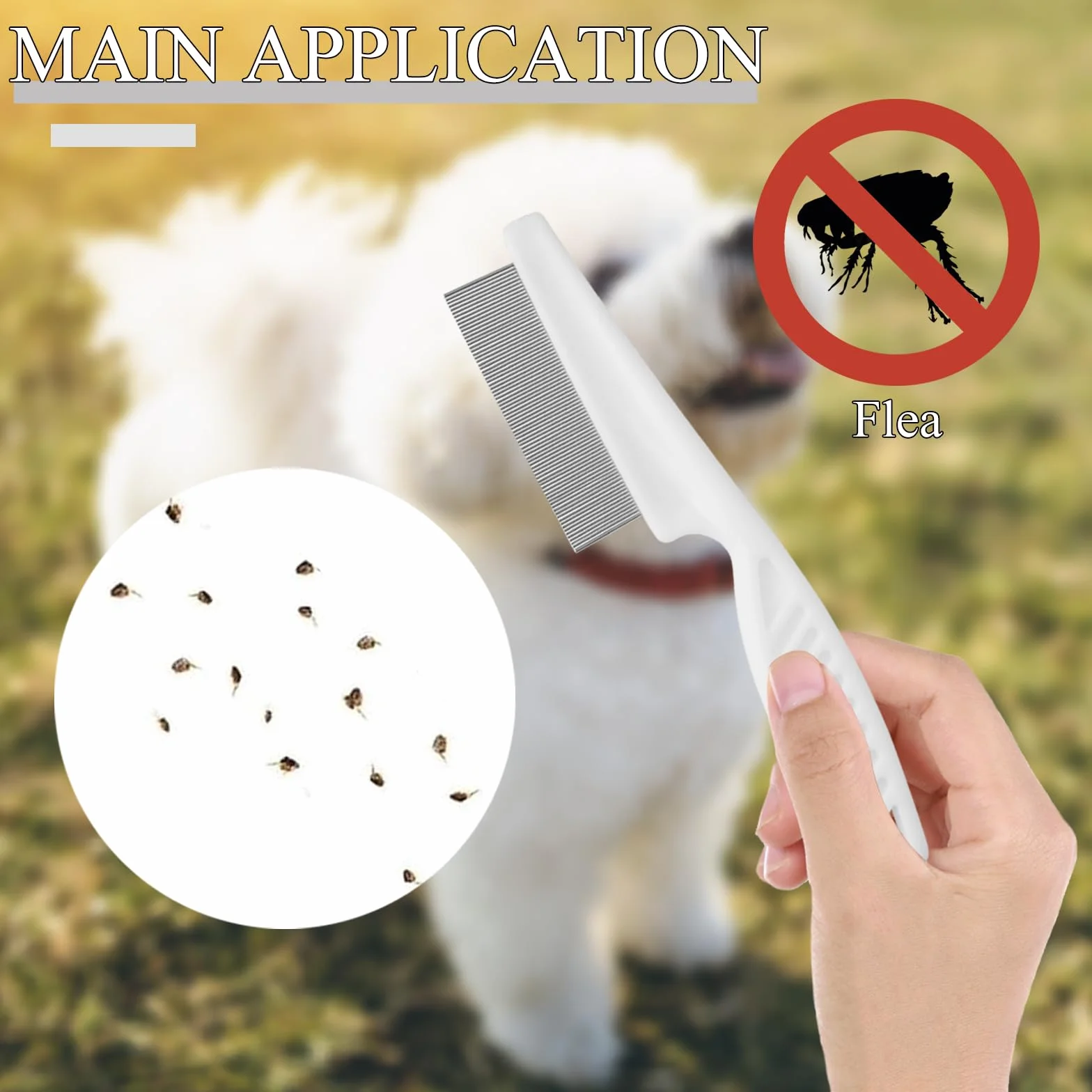 FlyWave Peigne Anti-Puces pour Chien et Chat, Démêle et Nettoie Poils Longs et Courts