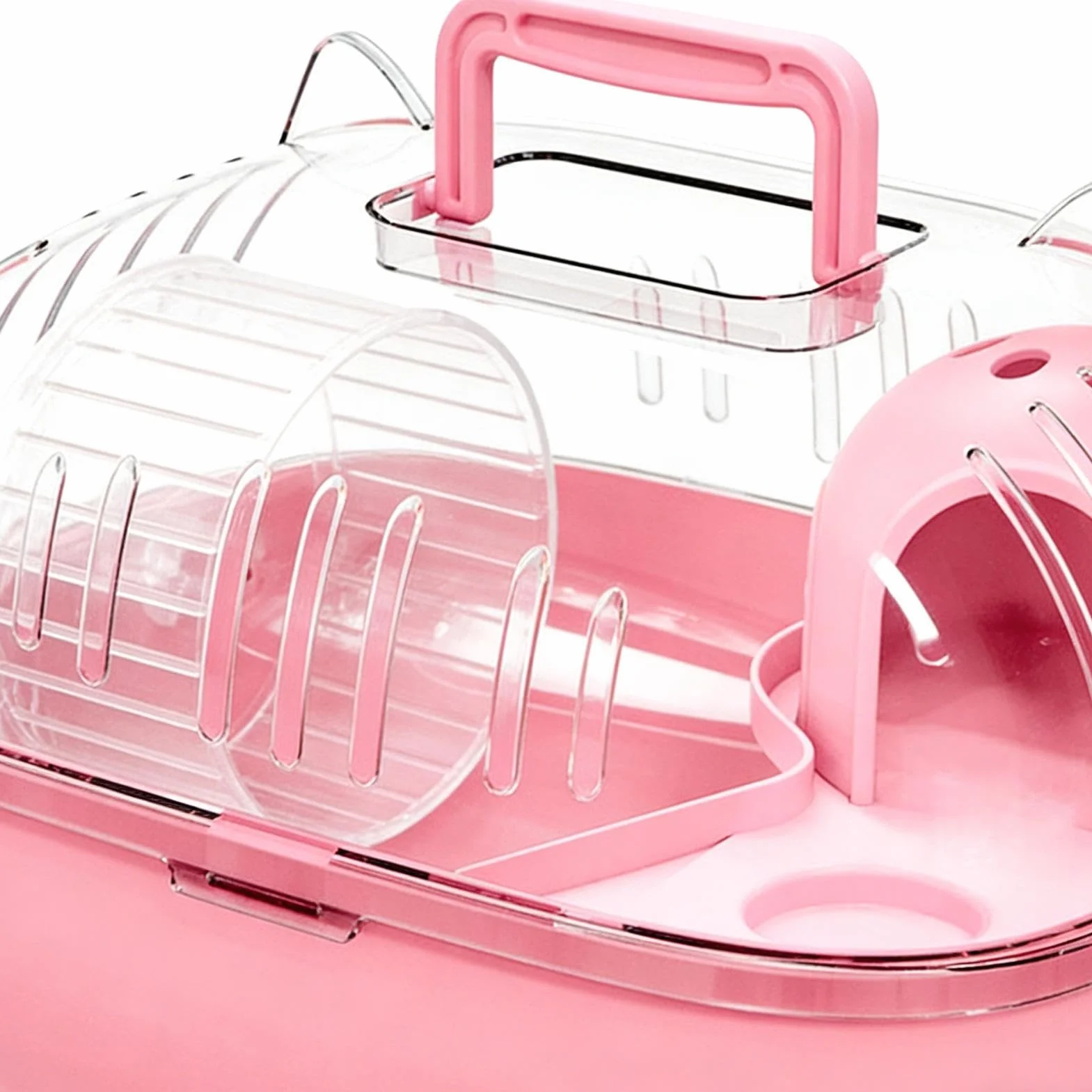 Transporteur pour Hamster 27.5x22x20cm Cage de Transport pour Petits Animaux avec Toit Transparent
