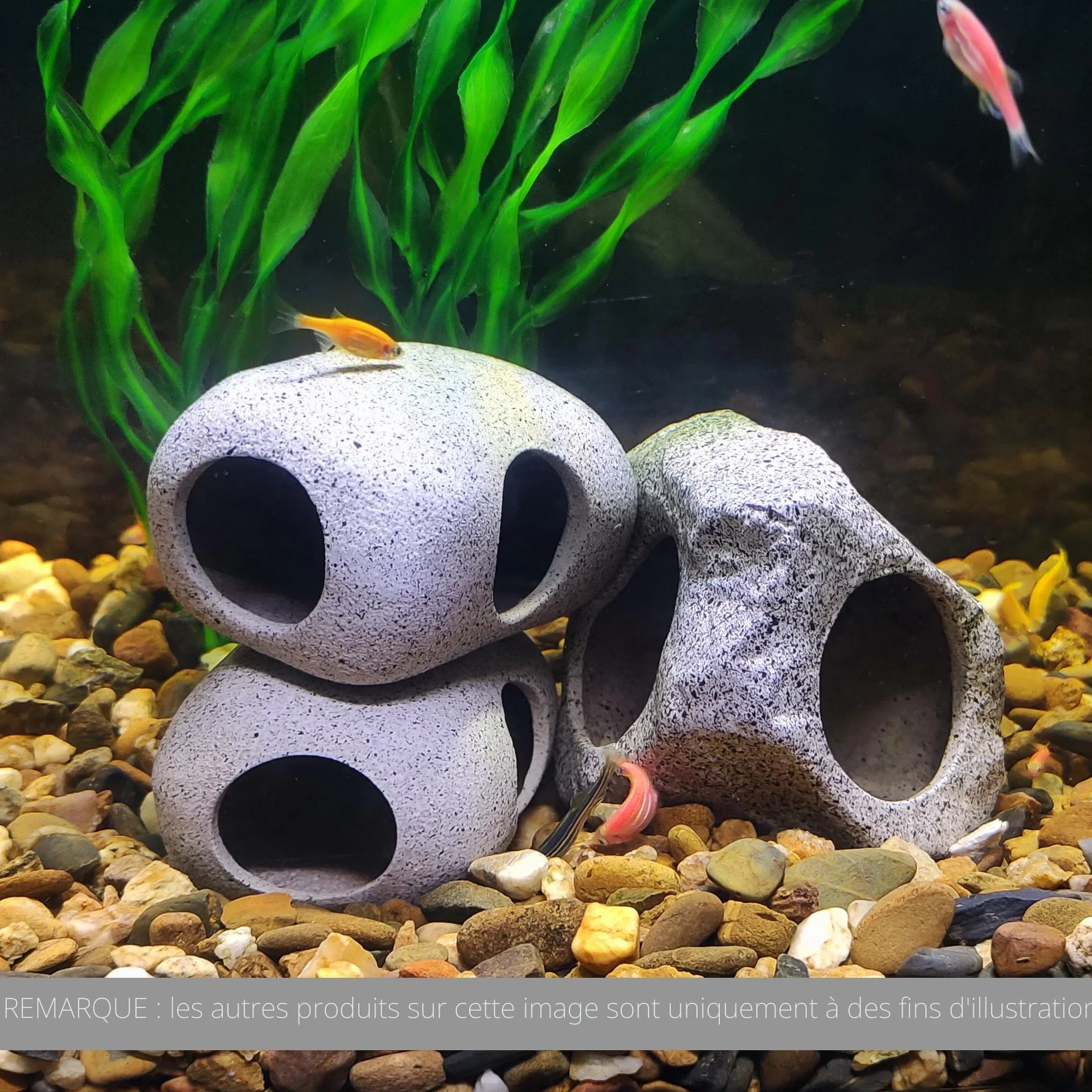 Roches pour Aquarium Poisson Céramique Pierres Décoratives
