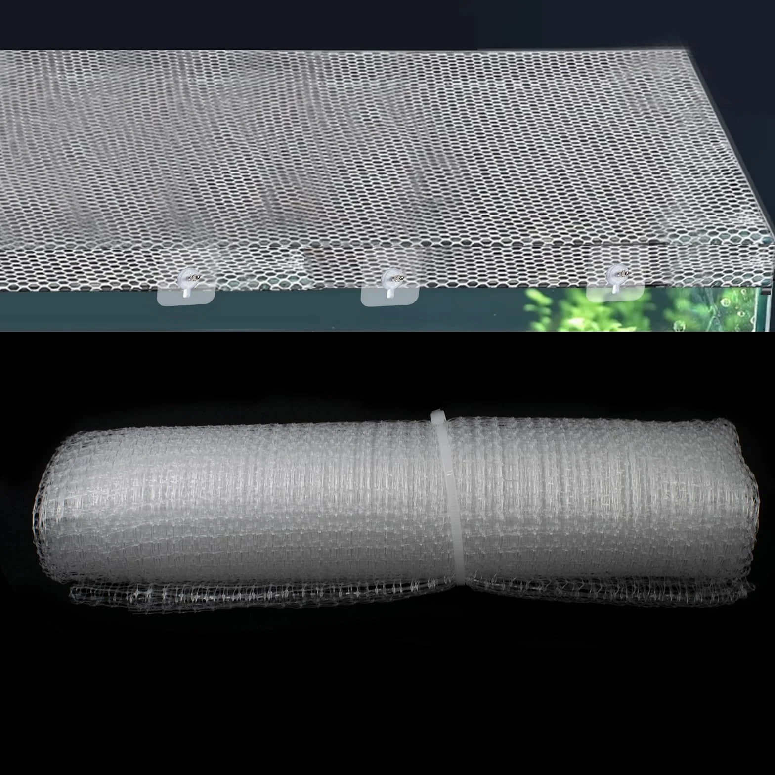 Couvercle Aquarium Filet en Maille Transparente Plastique Grille de Protection Anti-Saut Poisson 1 x 2 m