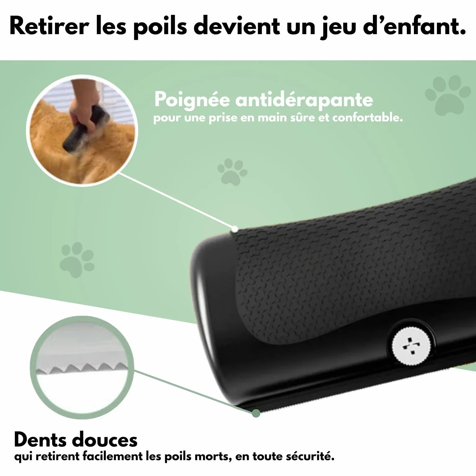 Brosse Chien Anti-Tomenteuse Élimine Sous-Poil Tangles pour Chiens Chats Poils Courts et Longs