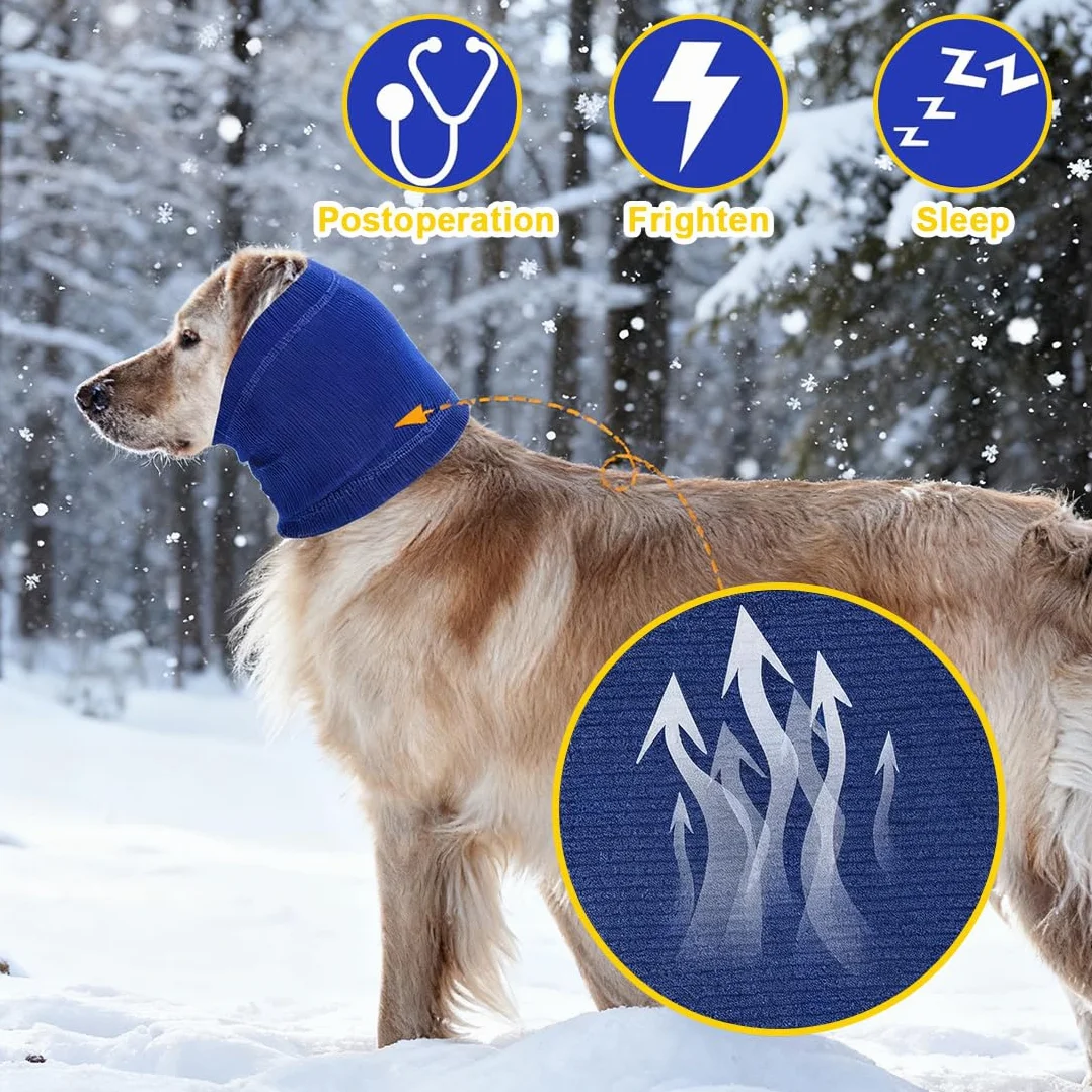 Cache-Oreilles apaisants et Snood pour Chien, Protection contre le Bruit et le Froid, Lot de 2