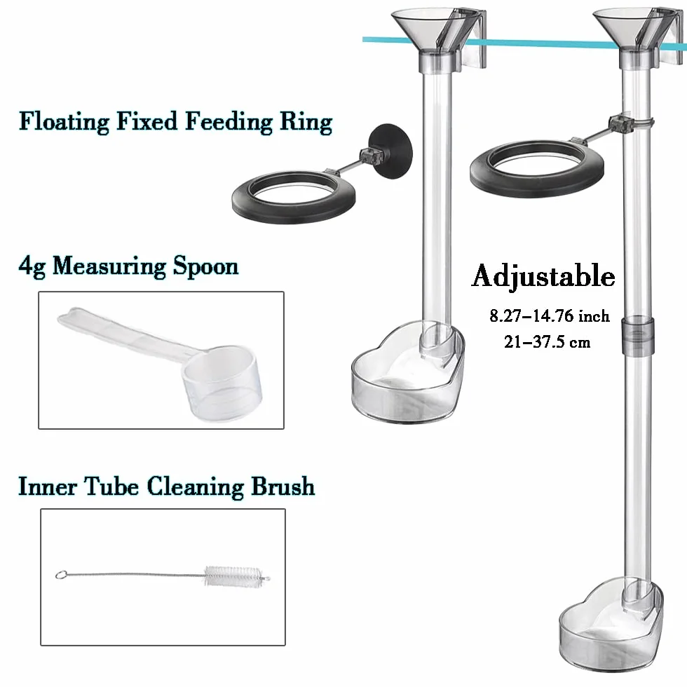 Mangeoire pour Aquarium Crevettes Poissons en Acrylique Transparent Tube Distributeur