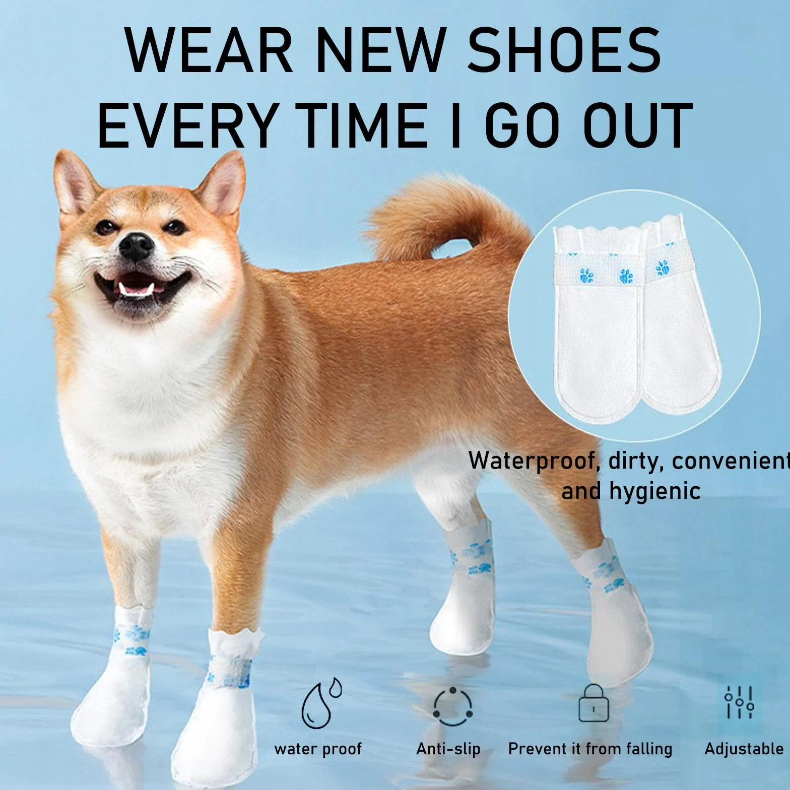 Chaussettes Jetables pour Chiens 60 Pièces, Chaussures Antidérapant, Bottes Imperméables Protection Pattes