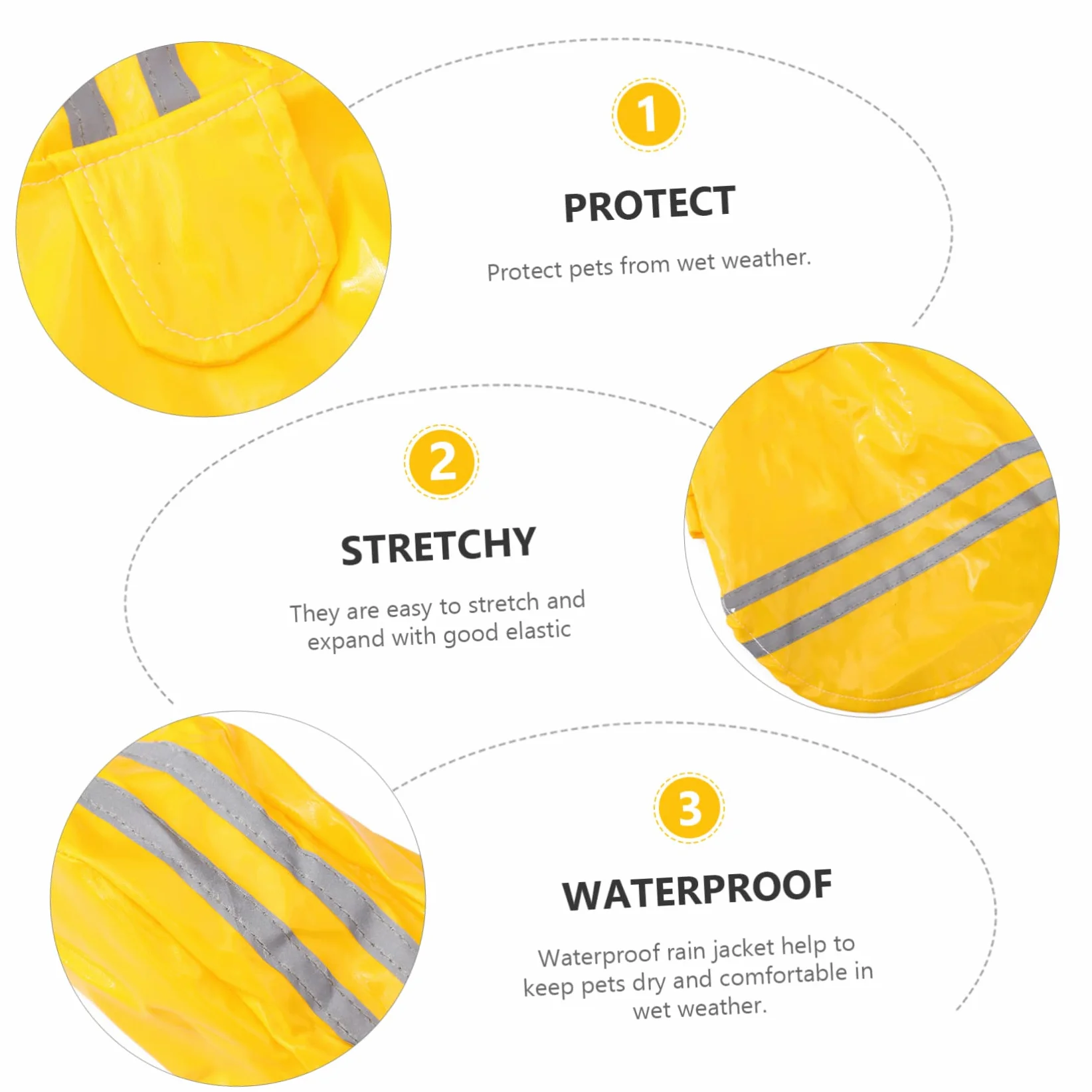 Manteaux de Pluie imperméables pour Chien, imperméable pour Chien, 3 pièces Hunddr?KT Hundkl?der S?llskapsdjur Dog Rain Veste de Pluie imperméable imperméable p